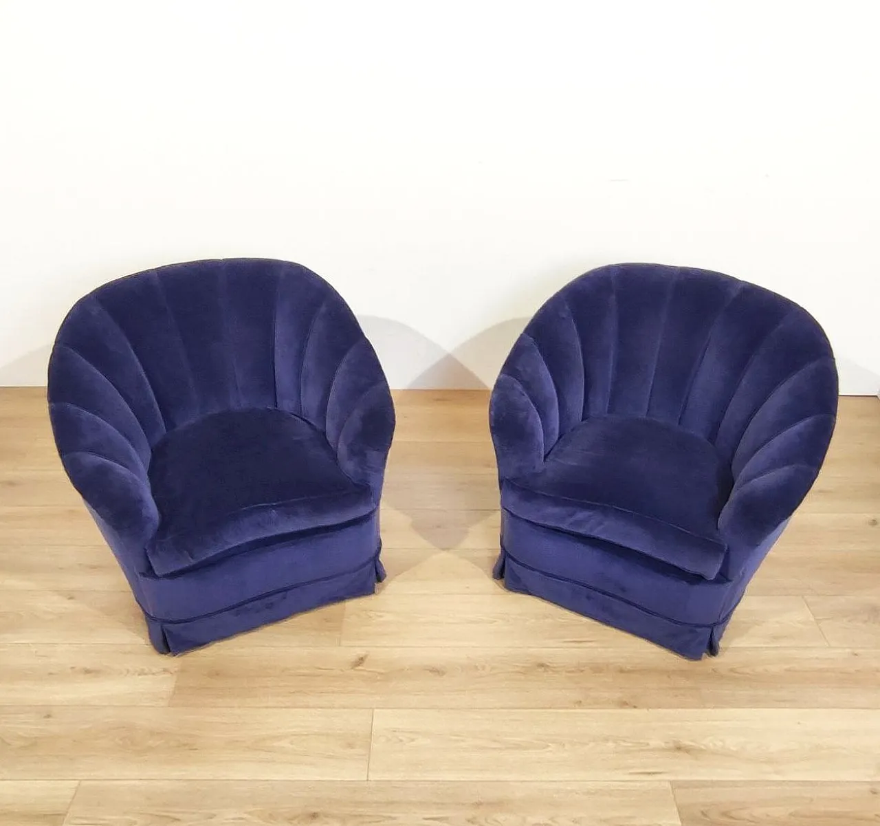 Pair of shell armchairs Giò Ponti style, 1950s 5