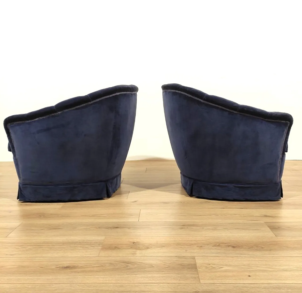 Pair of shell armchairs Giò Ponti style, 1950s 6