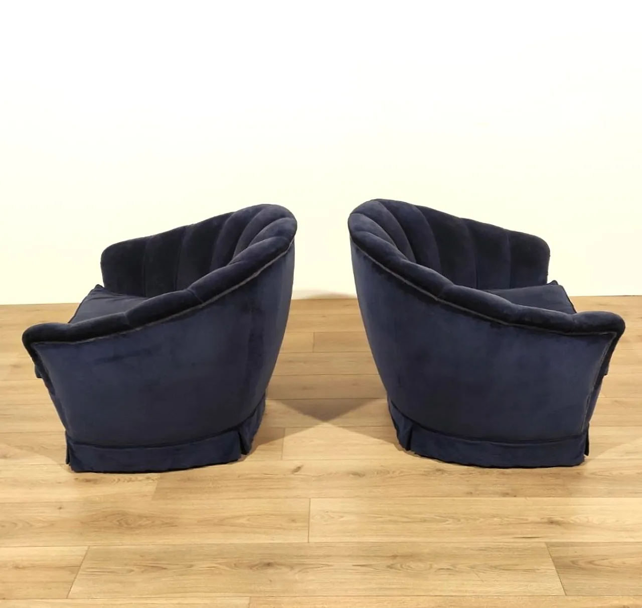 Pair of shell armchairs Giò Ponti style, 1950s 7