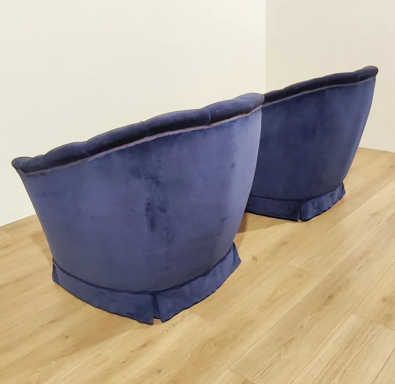 Pair of shell armchairs Giò Ponti style, 1950s 8