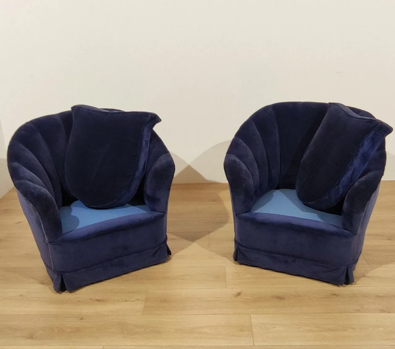 Pair of shell armchairs Giò Ponti style, 1950s 12