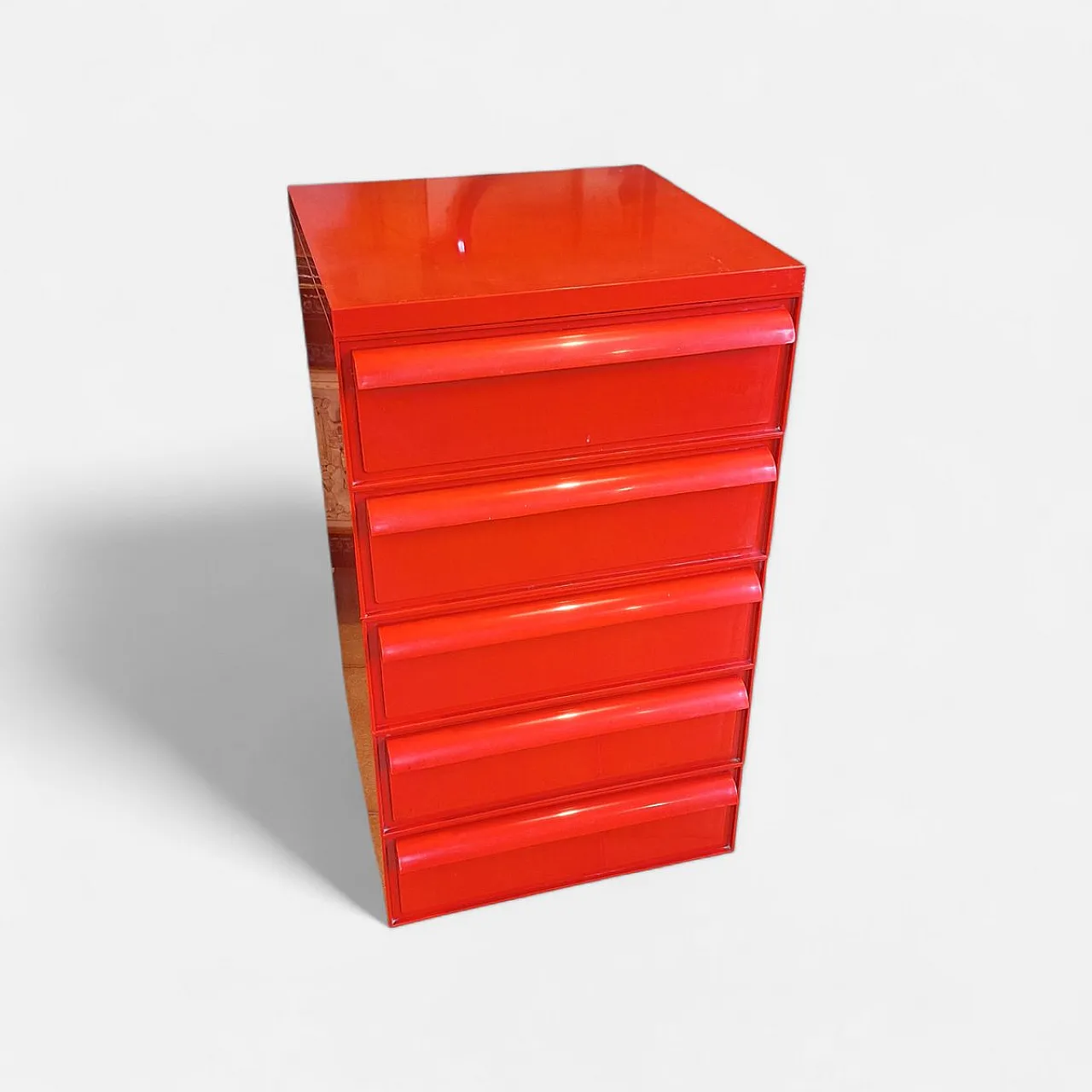 Red No. 4601 chest of drawers by Simon Fussell for Kartell, 1970s 1
