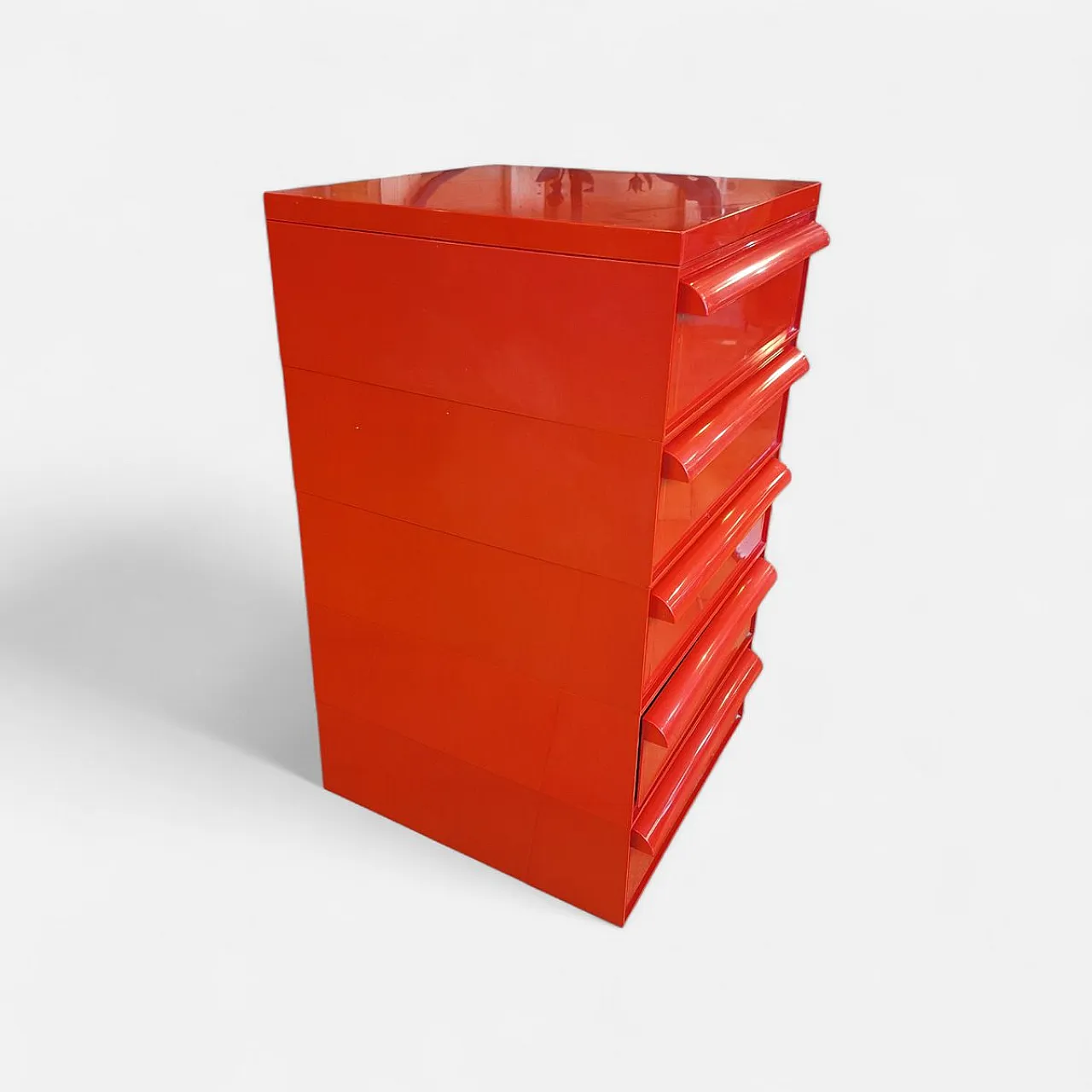Red No. 4601 chest of drawers by Simon Fussell for Kartell, 1970s 2