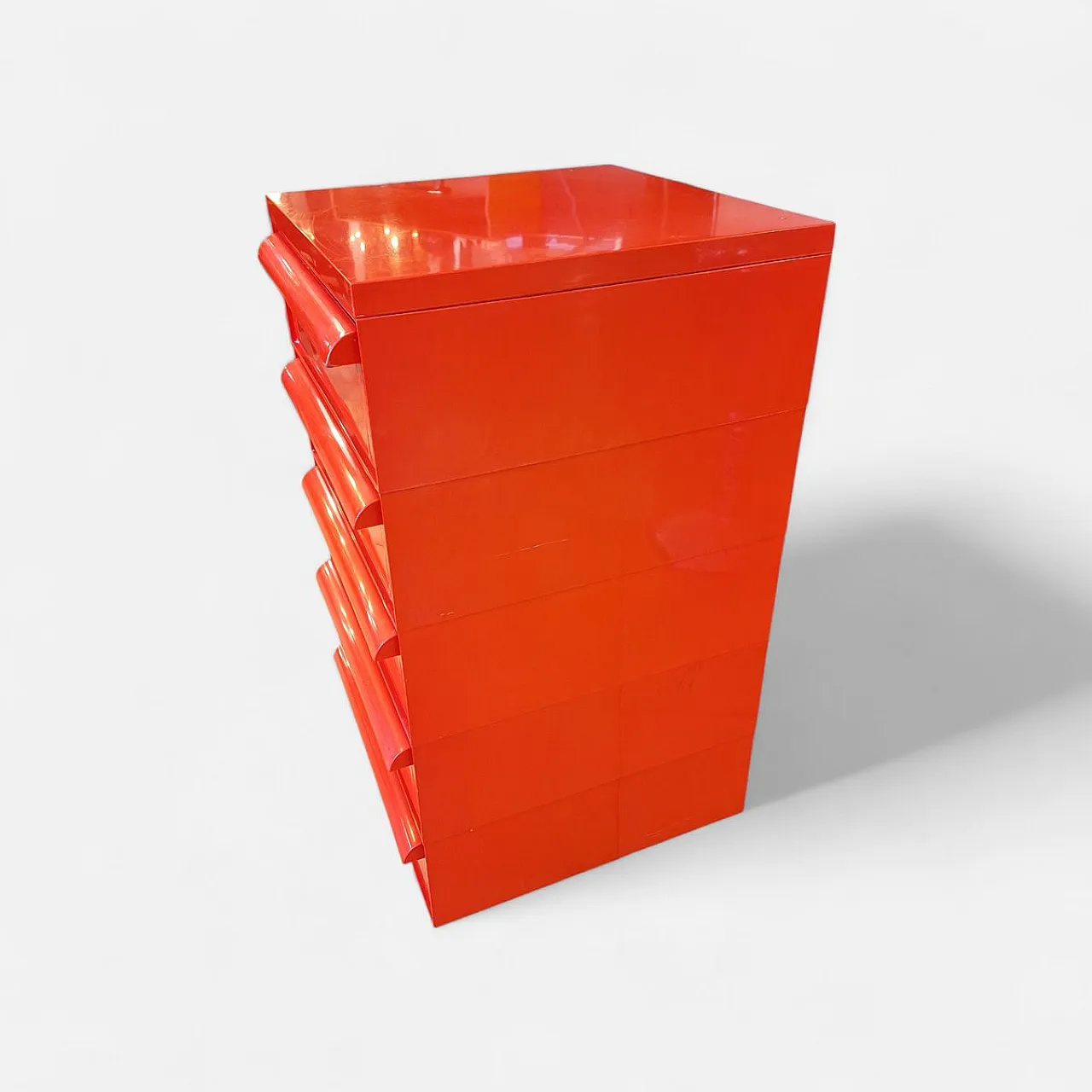 Red No. 4601 chest of drawers by Simon Fussell for Kartell, 1970s 3