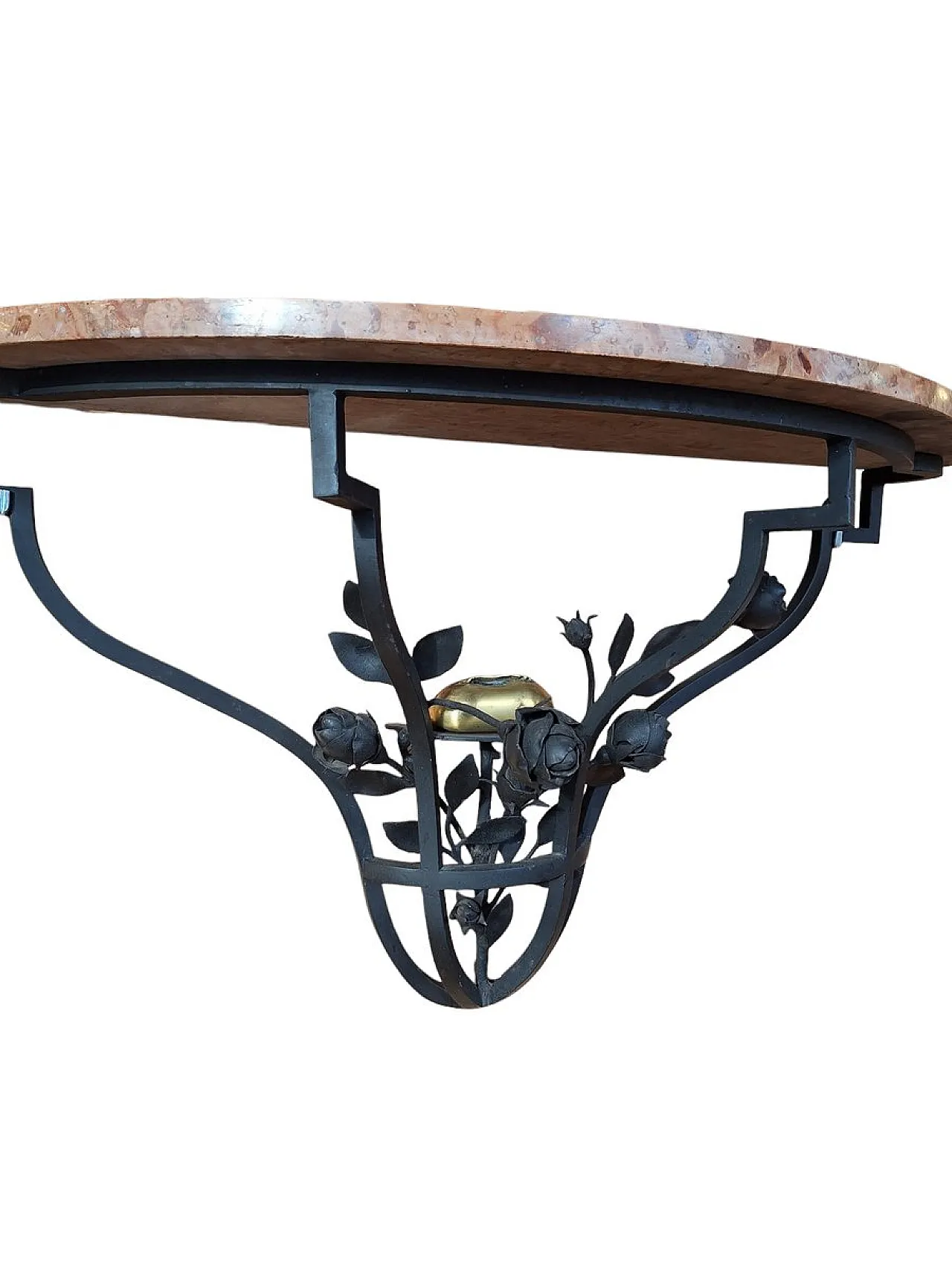 Hanging console table in metal and marble, 1960s 4