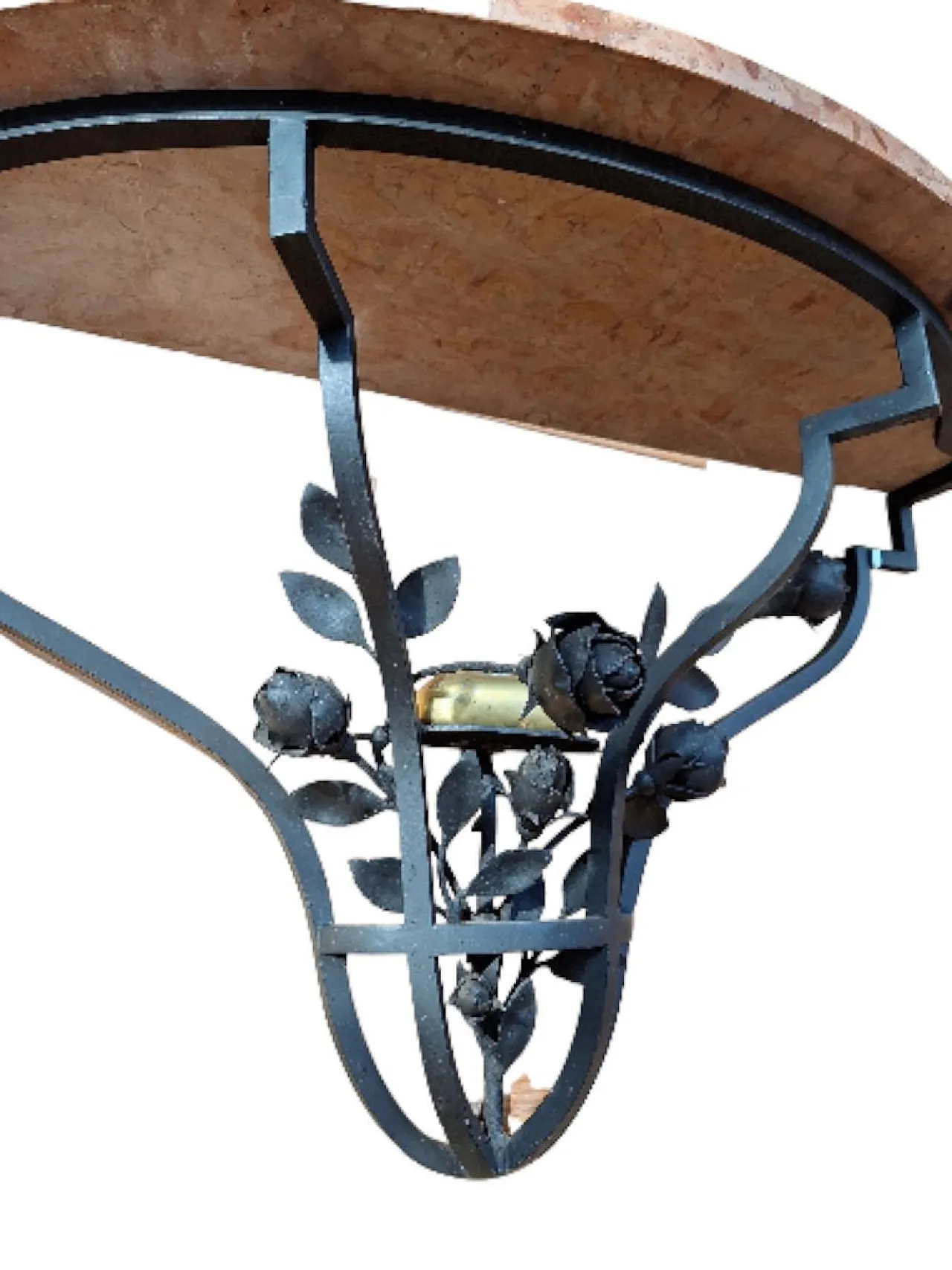 Hanging console table in metal and marble, 1960s 5