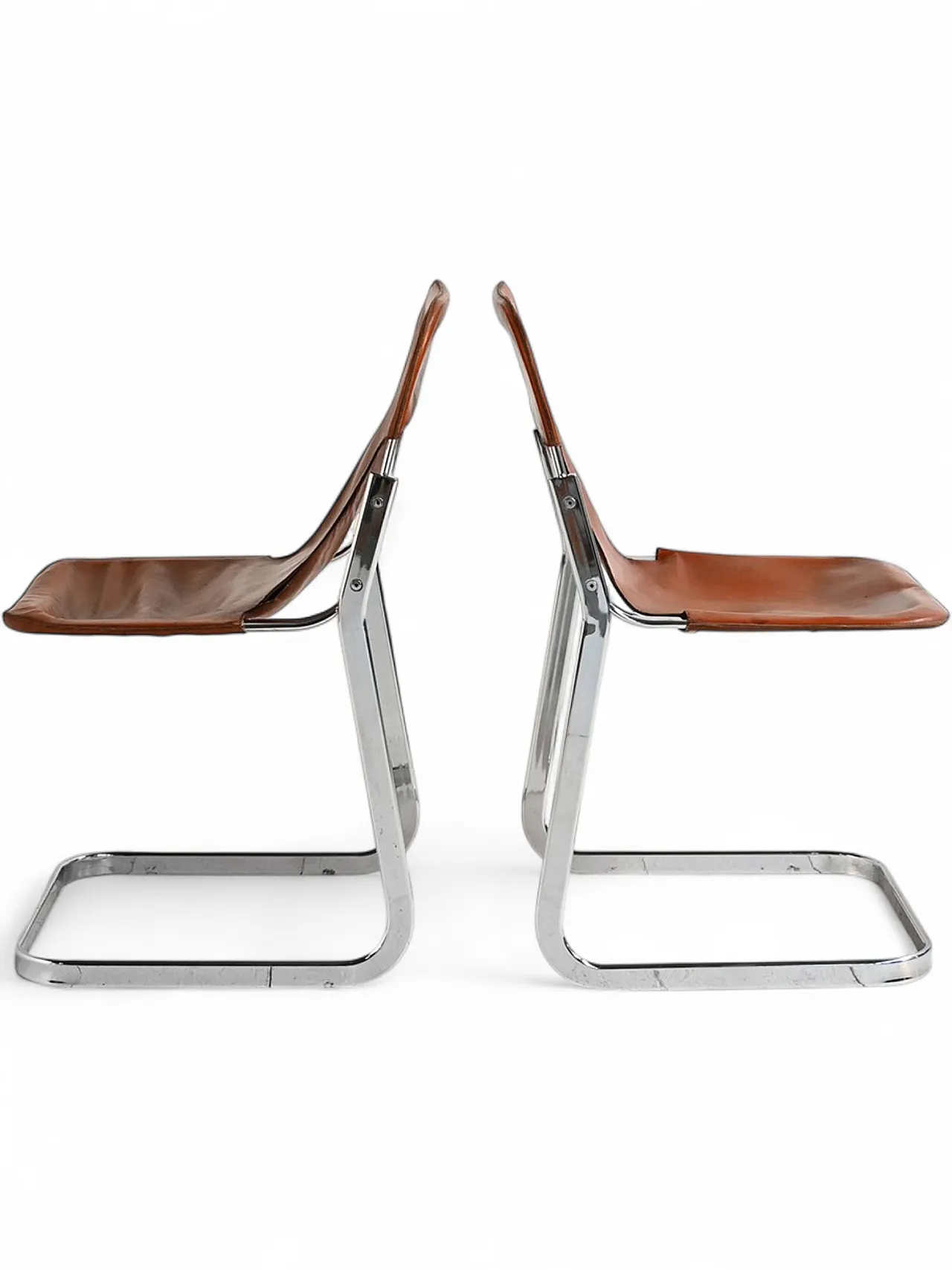Pair of chairs in Willy Rizzo for Cidue style, 1970s 11