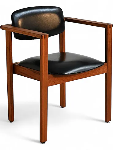 Teak and leather chair, Denmark, 1960s