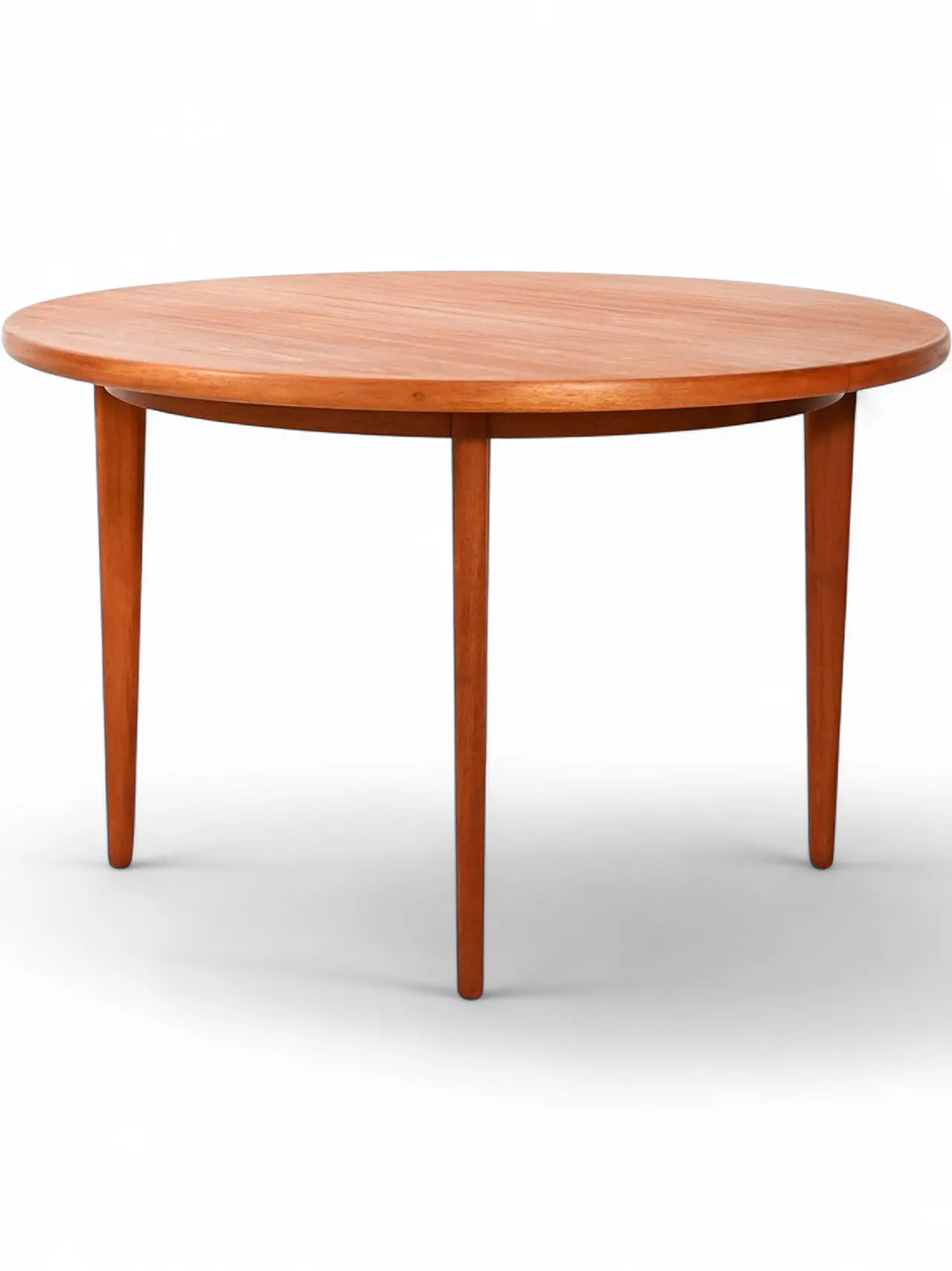 Round Swedish extendable teak table from the 1960s 8