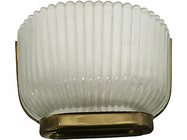 Lampada da parete in ottone e vetro di Archimede Seguso, anni '30