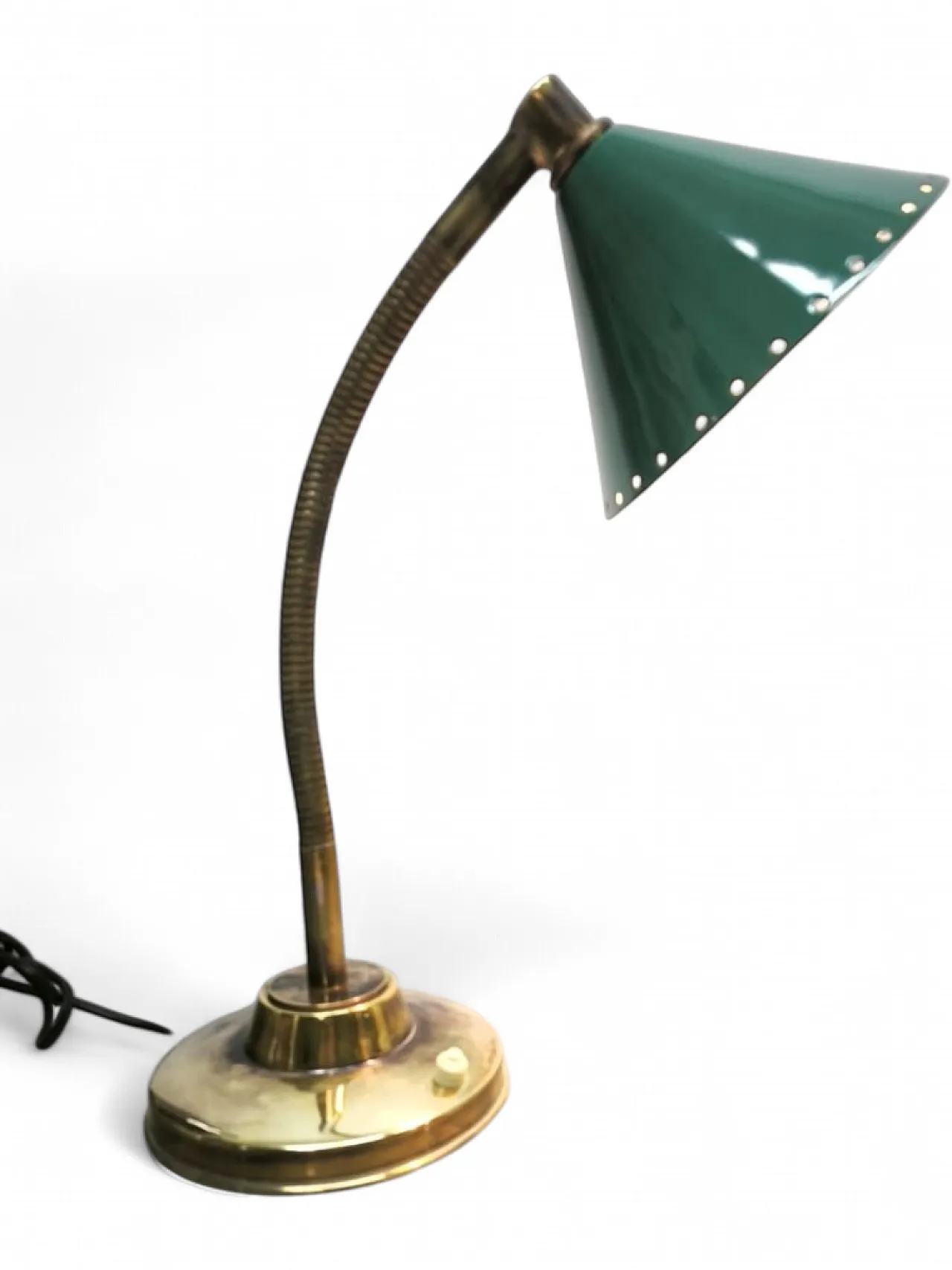 Lampada flessibile con cupola verde, anni '60 11