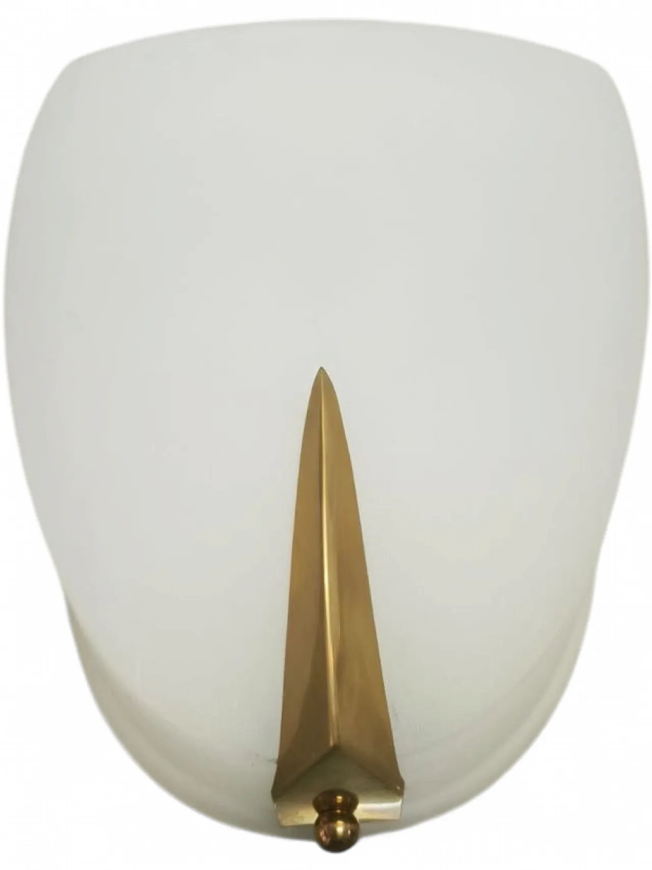 Rationalist wall light in white glass, 1940s 16