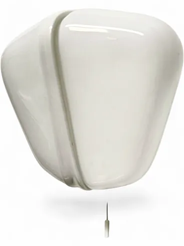 Lampada da parete in ceramica e vetro a doppia luce, anni '50