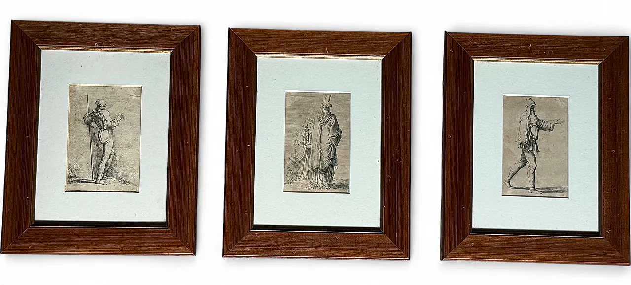 3 Figurine etchings by Salvator Rosa, 18th century 21