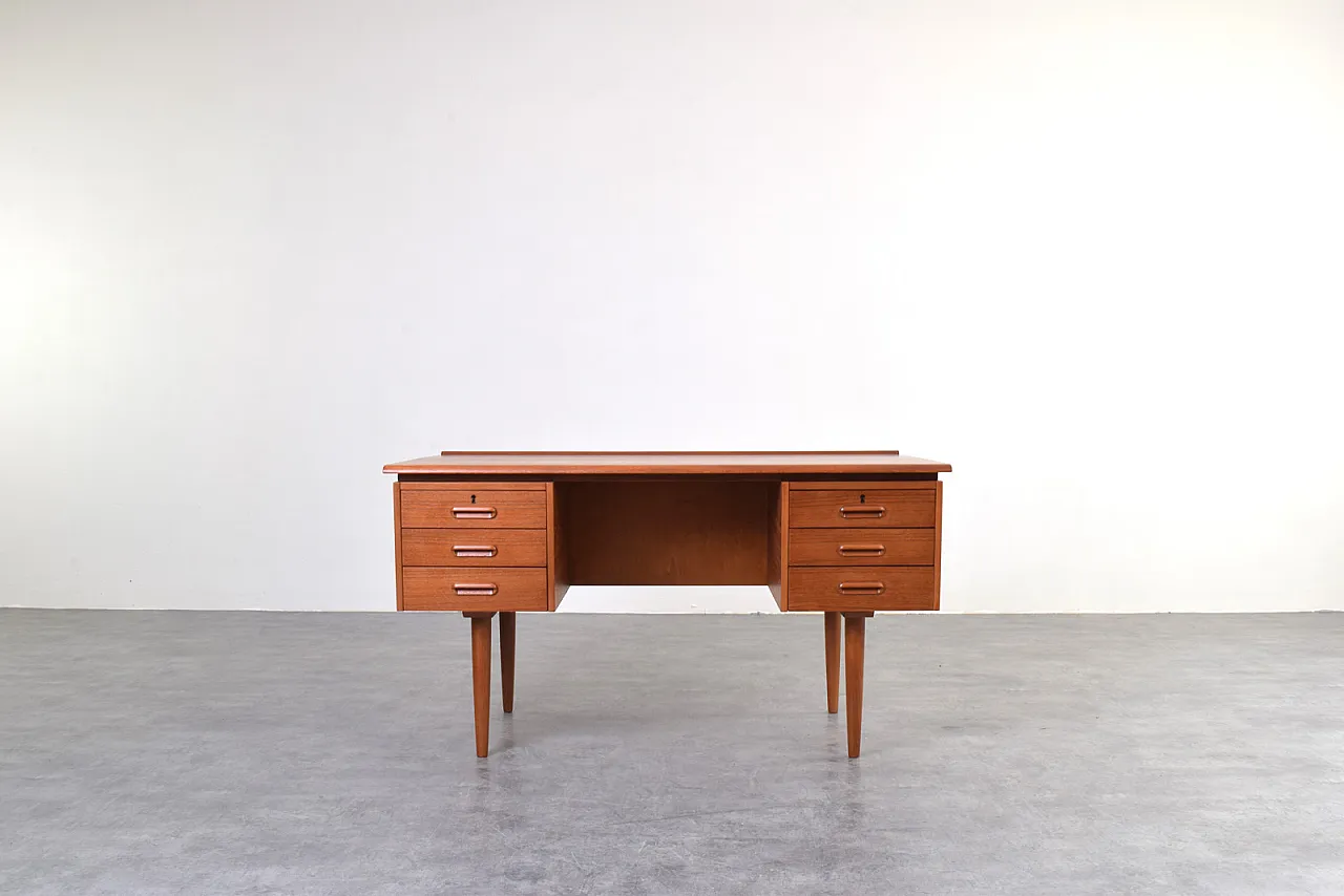 Mid-Century Danish Teak Executive Desk, 1960s 1