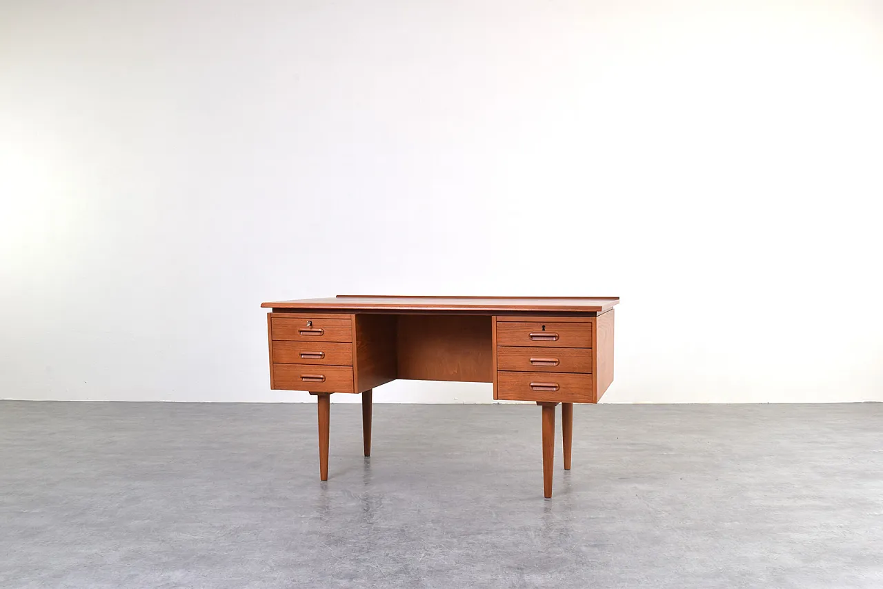 Mid-Century Danish Teak Executive Desk, 1960s 3