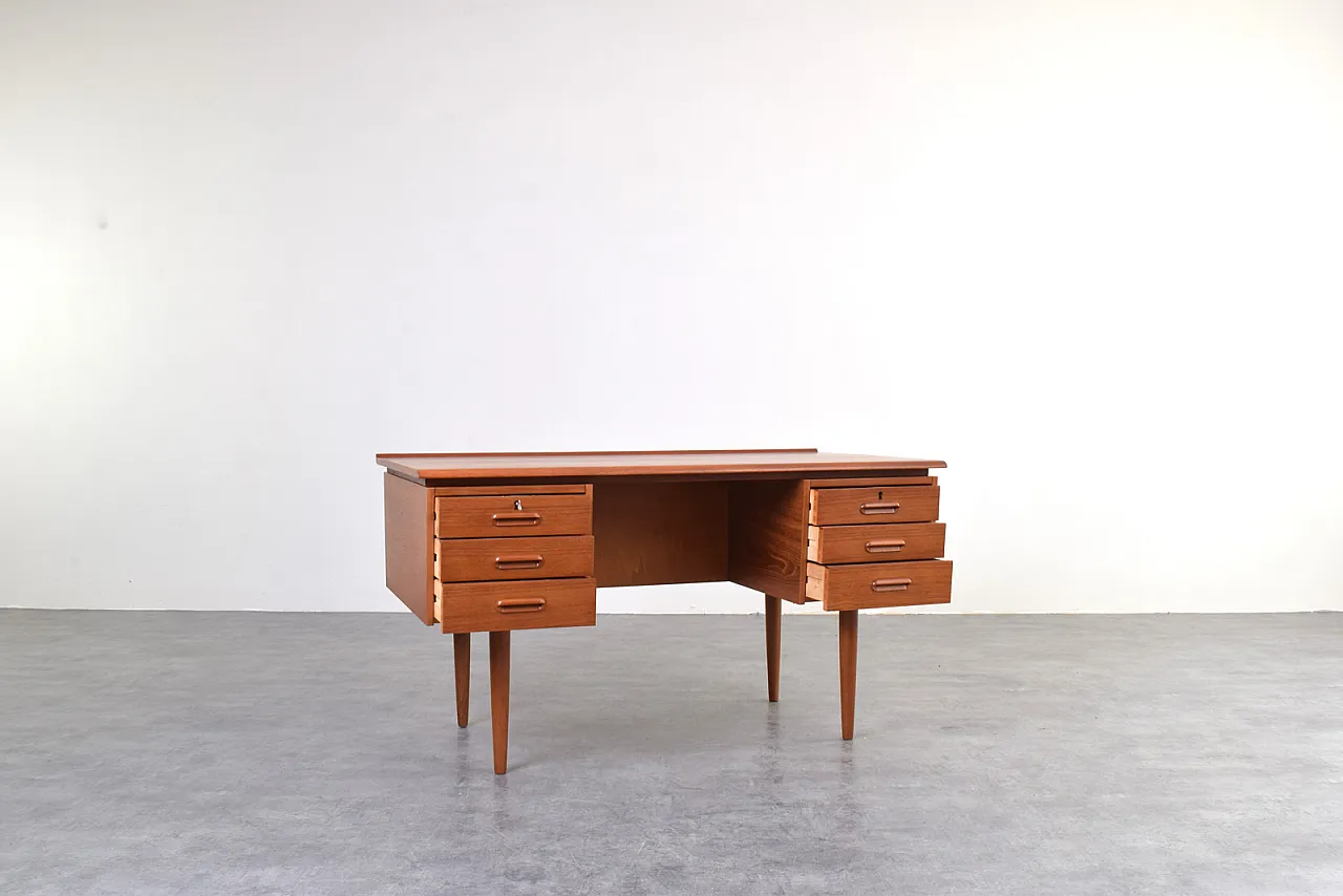 Mid-Century Danish Teak Executive Desk, 1960s 4