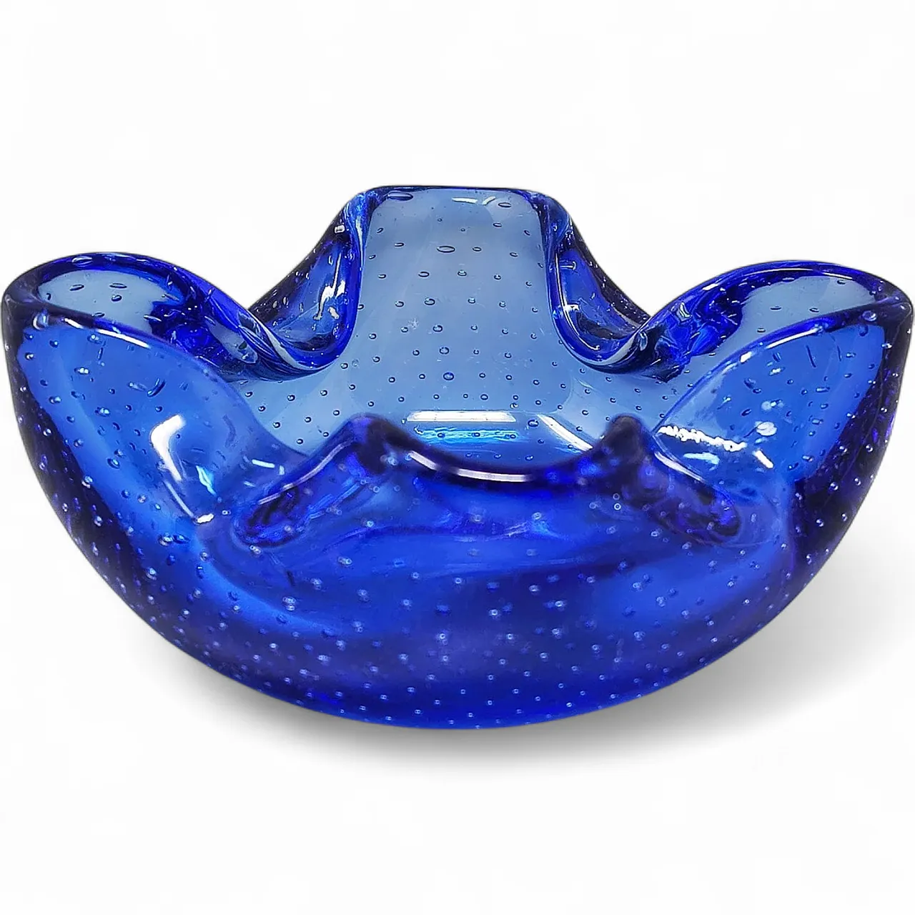 Mid-century ashtray in Bullicante Murano glass by Flavio Poli, 1960s 9