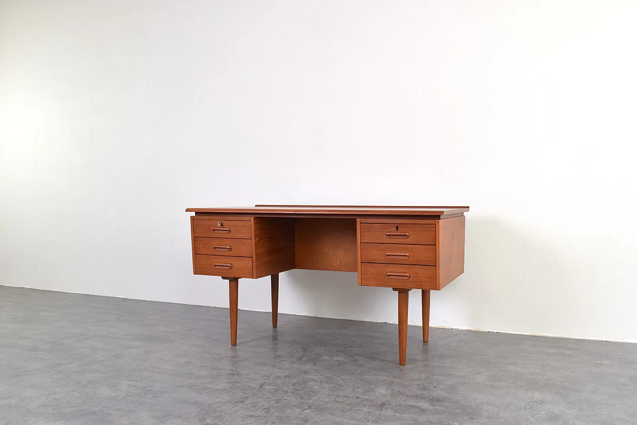 Mid-Century Danish Teak Executive Desk, 1960s 11
