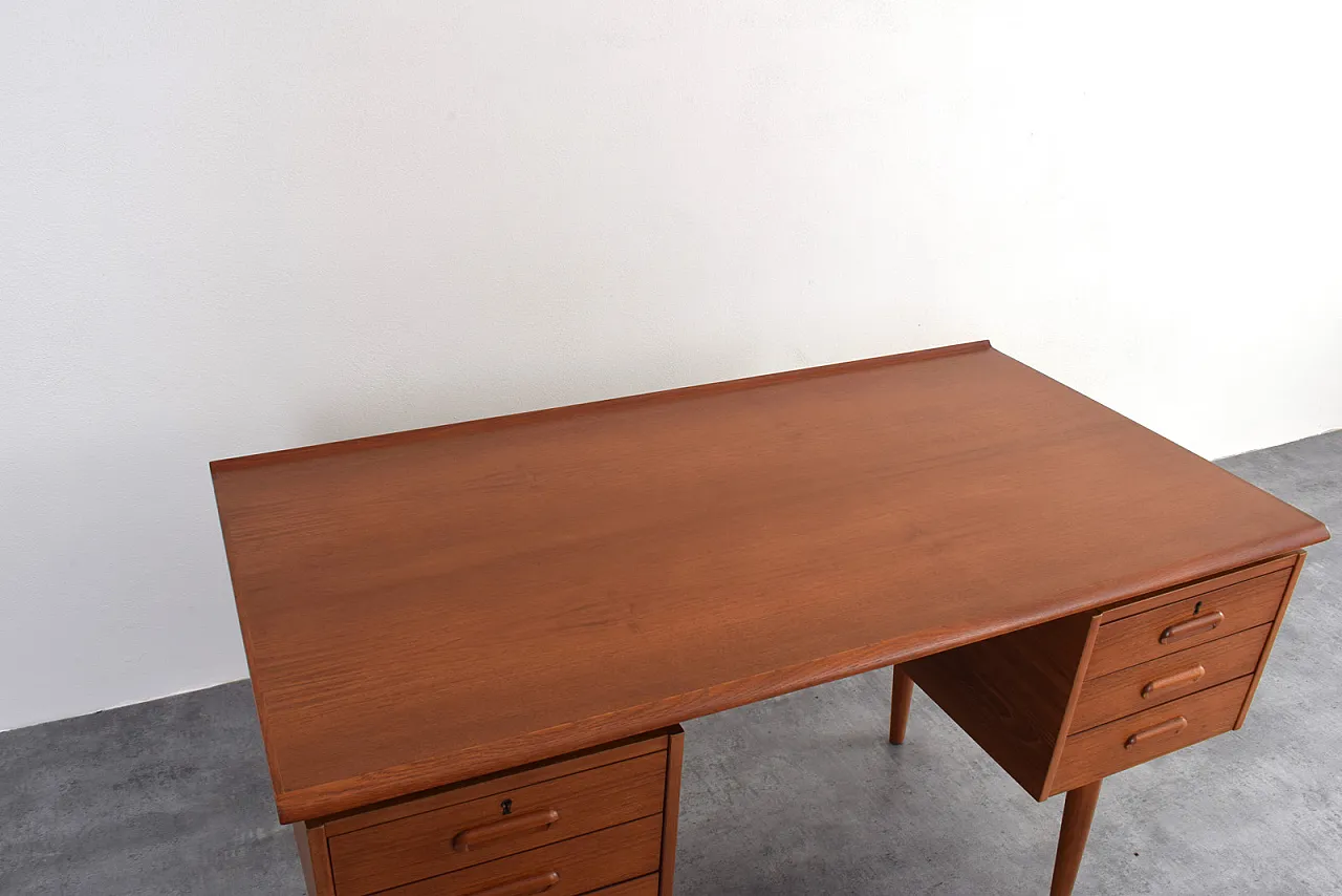 Mid-Century Danish Teak Executive Desk, 1960s 14