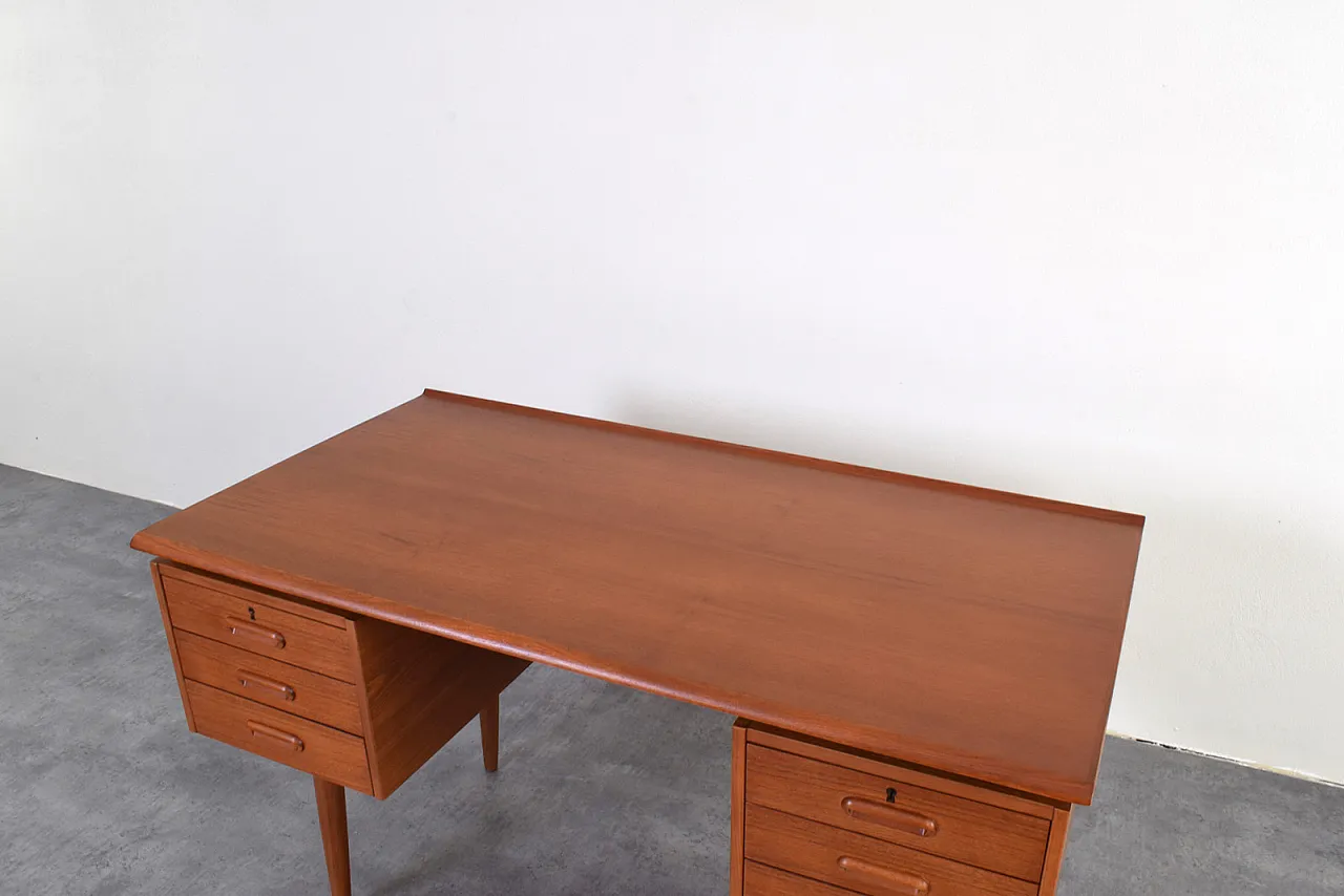 Mid-Century Danish Teak Executive Desk, 1960s 15