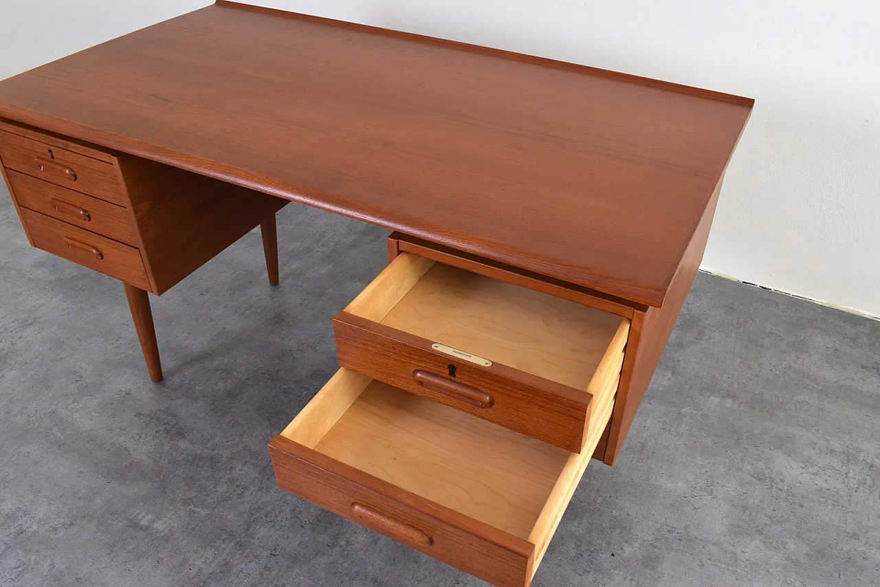 Mid-Century Danish Teak Executive Desk, 1960s 16