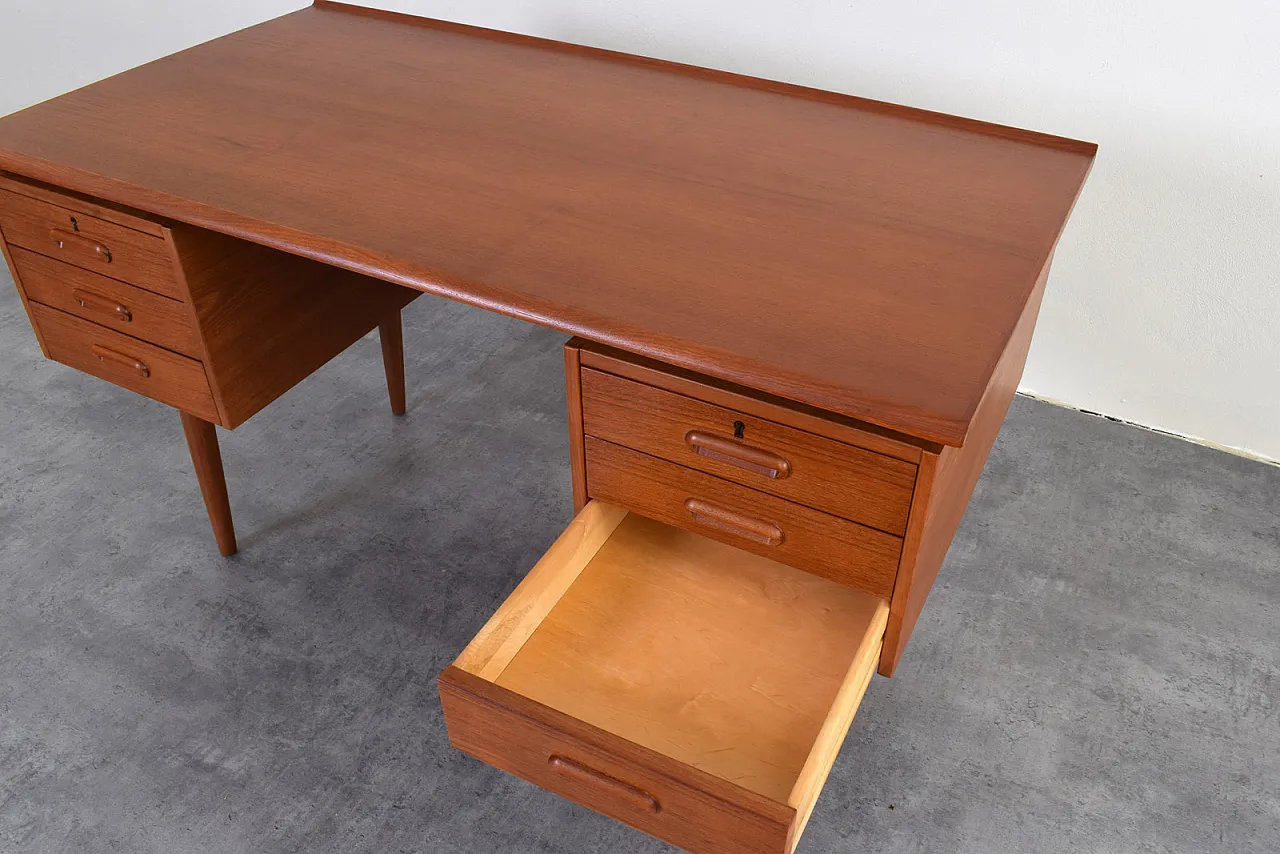 Mid-Century Danish Teak Executive Desk, 1960s 17