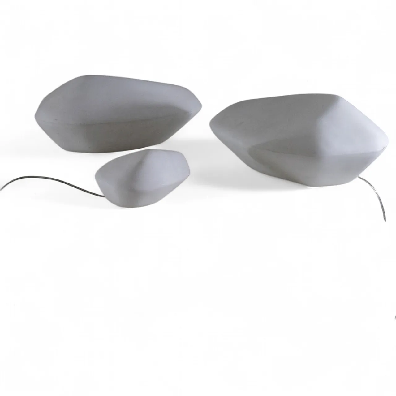 3 Stone of glass lamps from Oluce, late 20th century 8