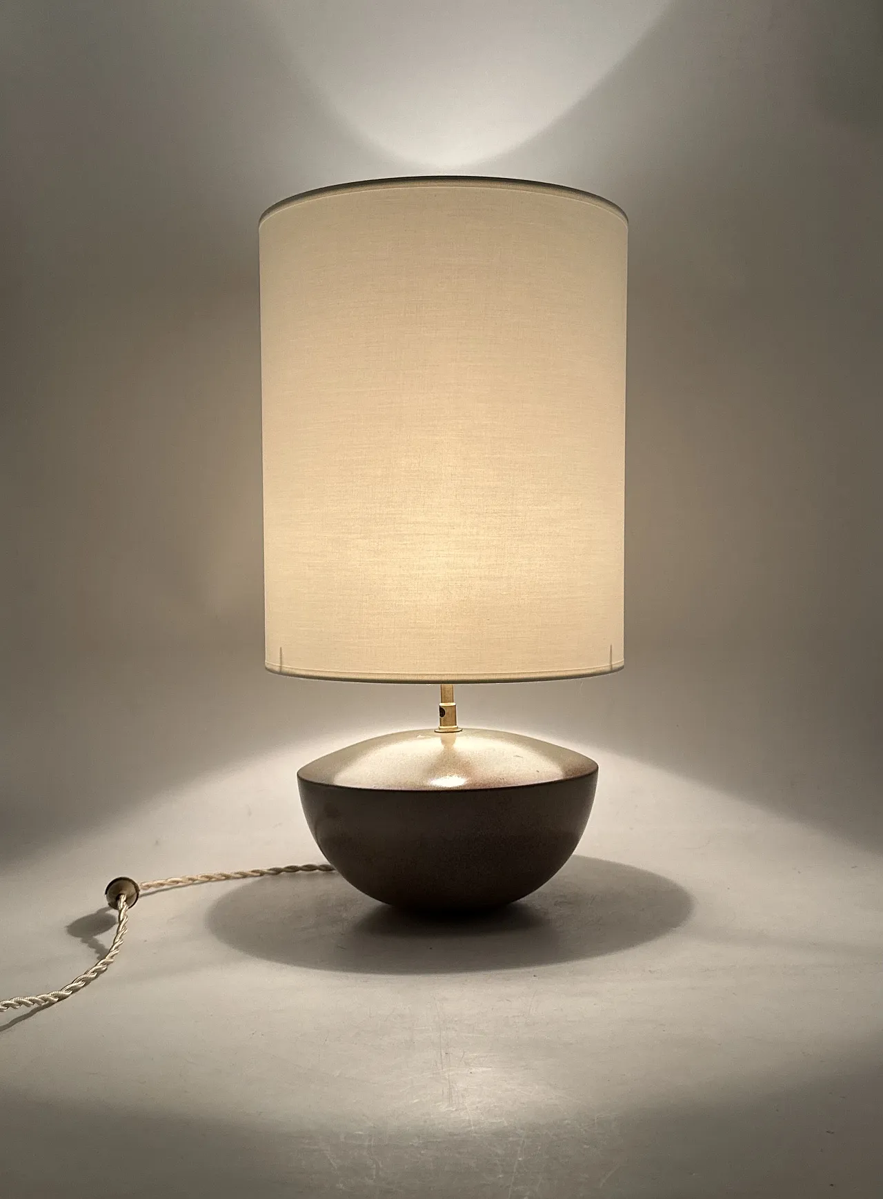 MidCentury Modern green ceramic lamp, Alain by Bin France 1970 6