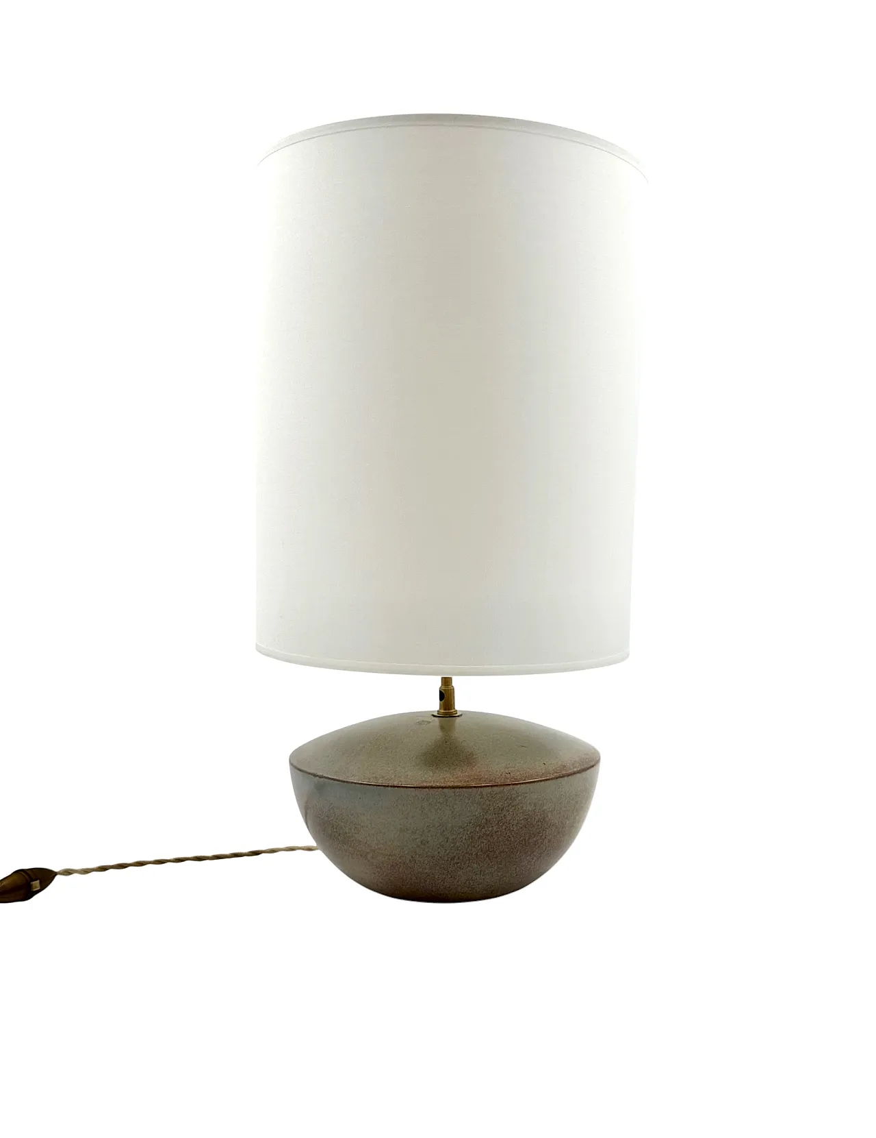 MidCentury Modern green ceramic lamp, Alain by Bin France 1970 7