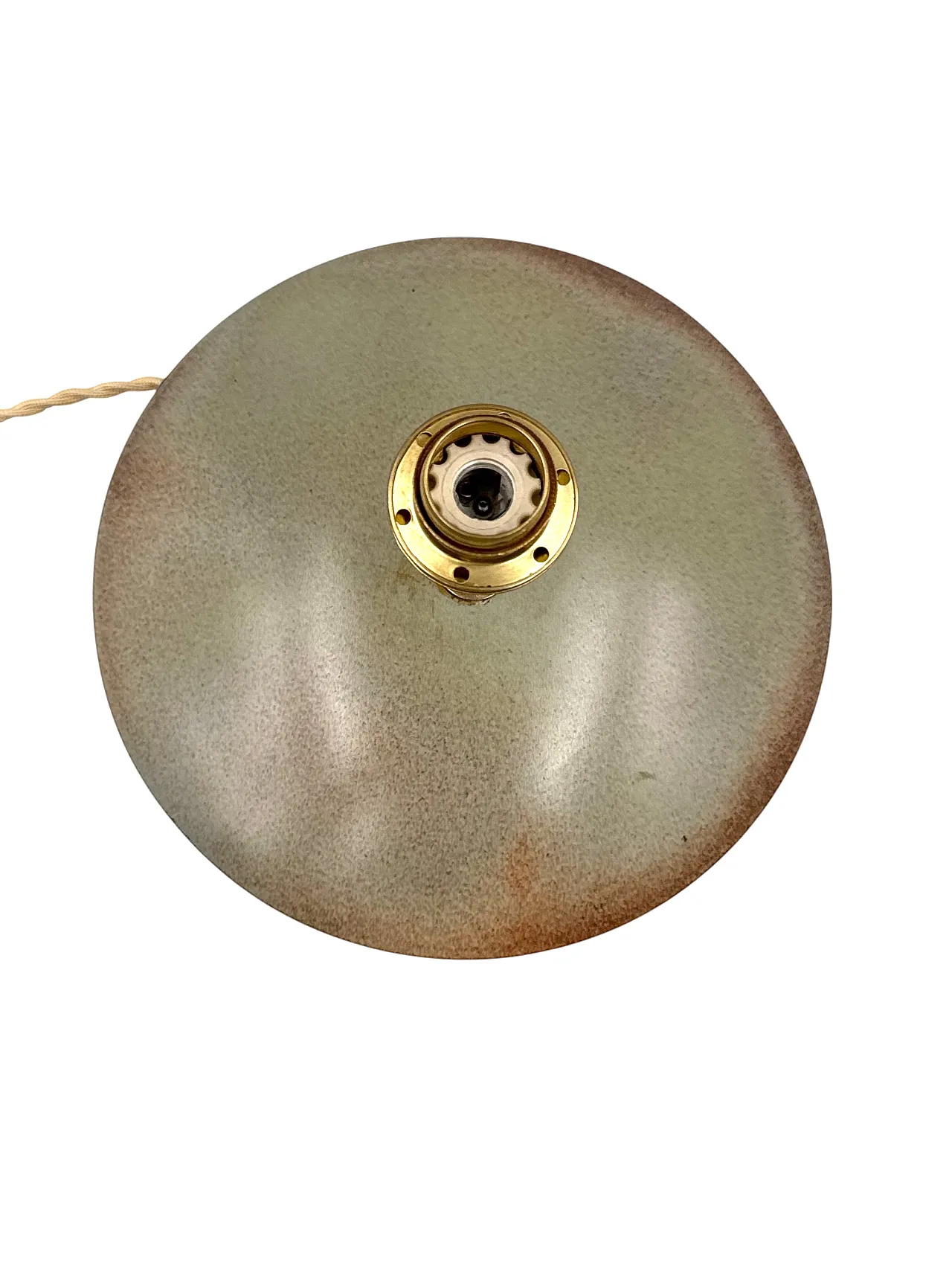 MidCentury Modern green ceramic lamp, Alain by Bin France 1970 14