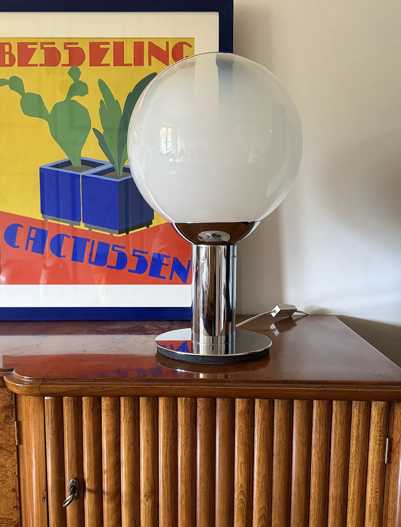 Space Age style chrome table lamp, France, 1980s 5