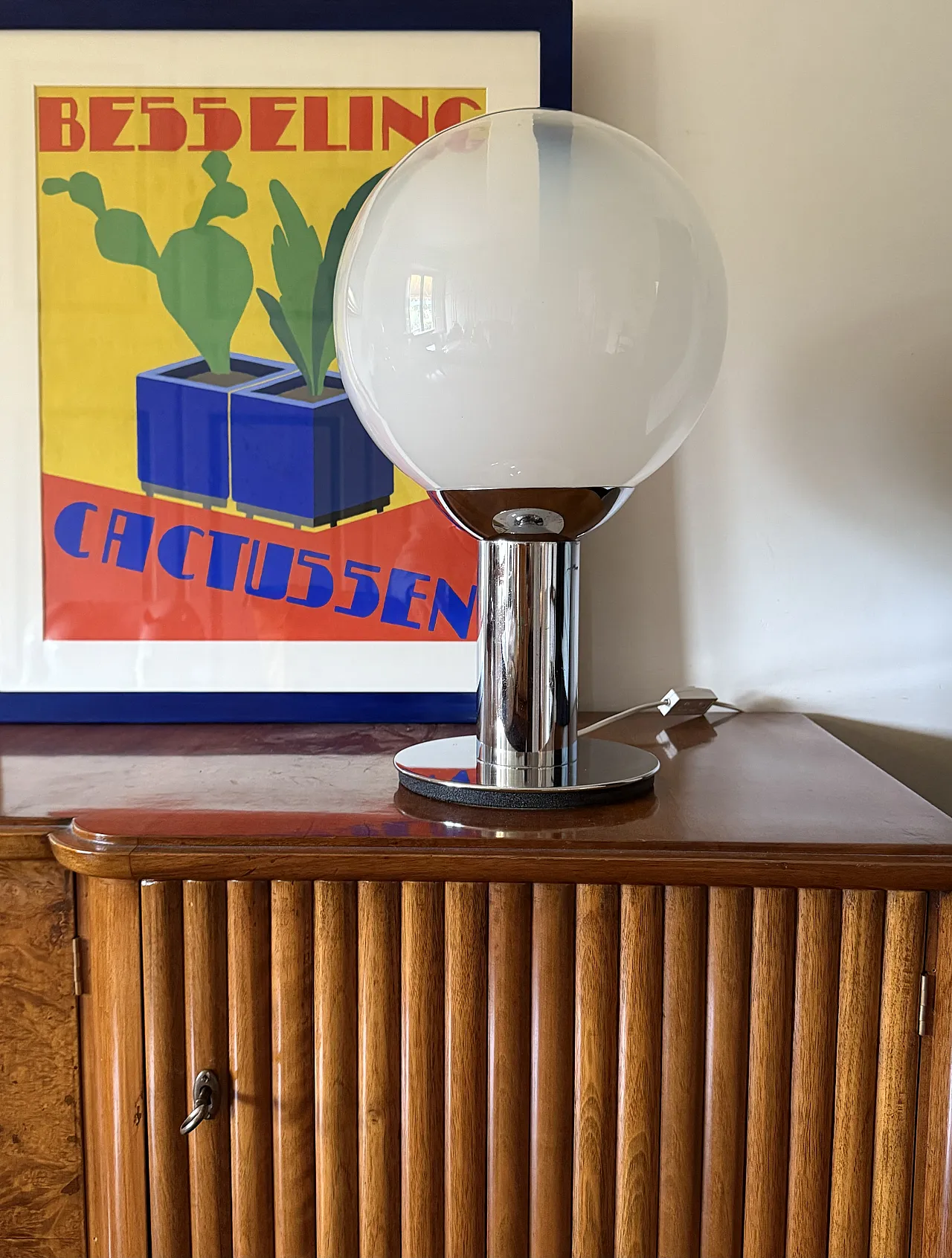 Space Age style chrome table lamp, France, 1980s 6