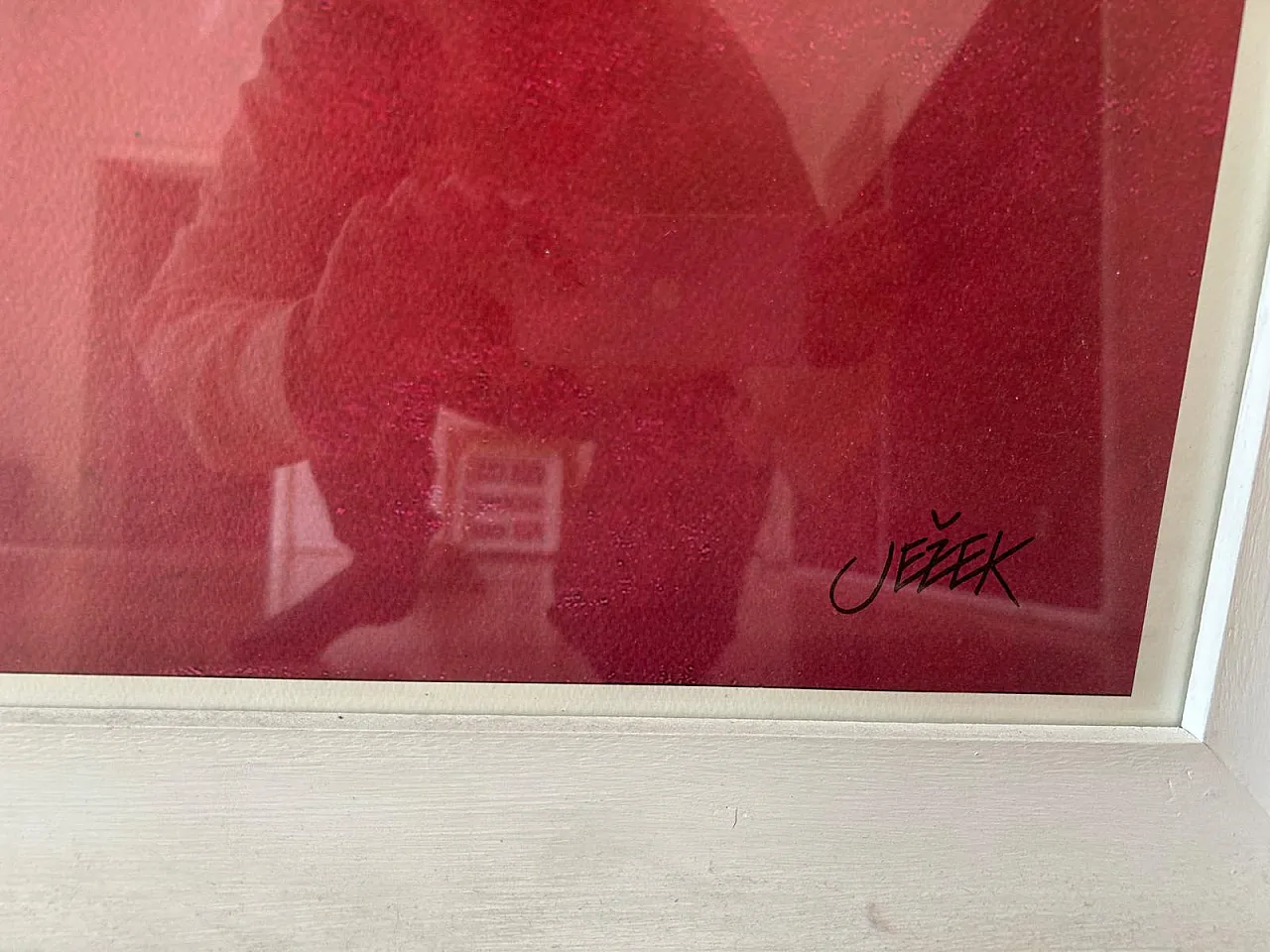 Work Mojmir Ježek tempera on paper pink hearts, 70s 3