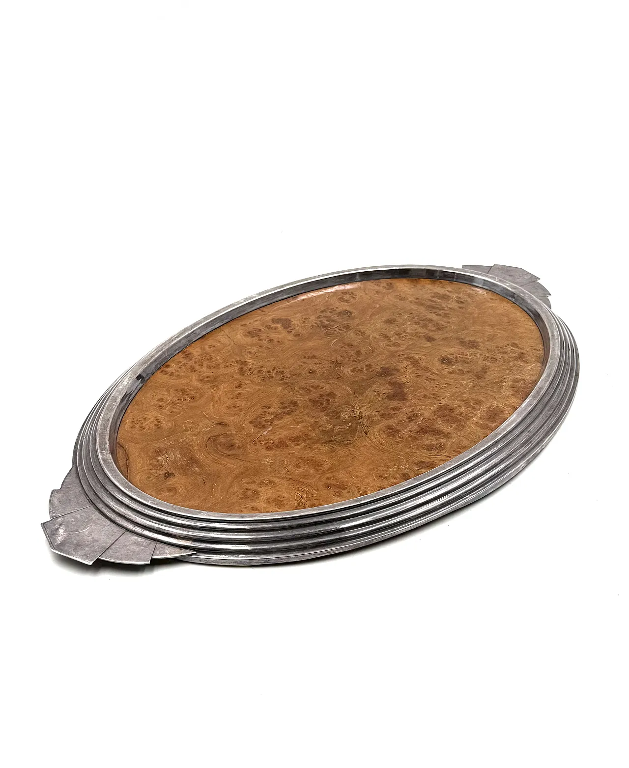 Art Deco style briar wood tray, France, 1930s 1
