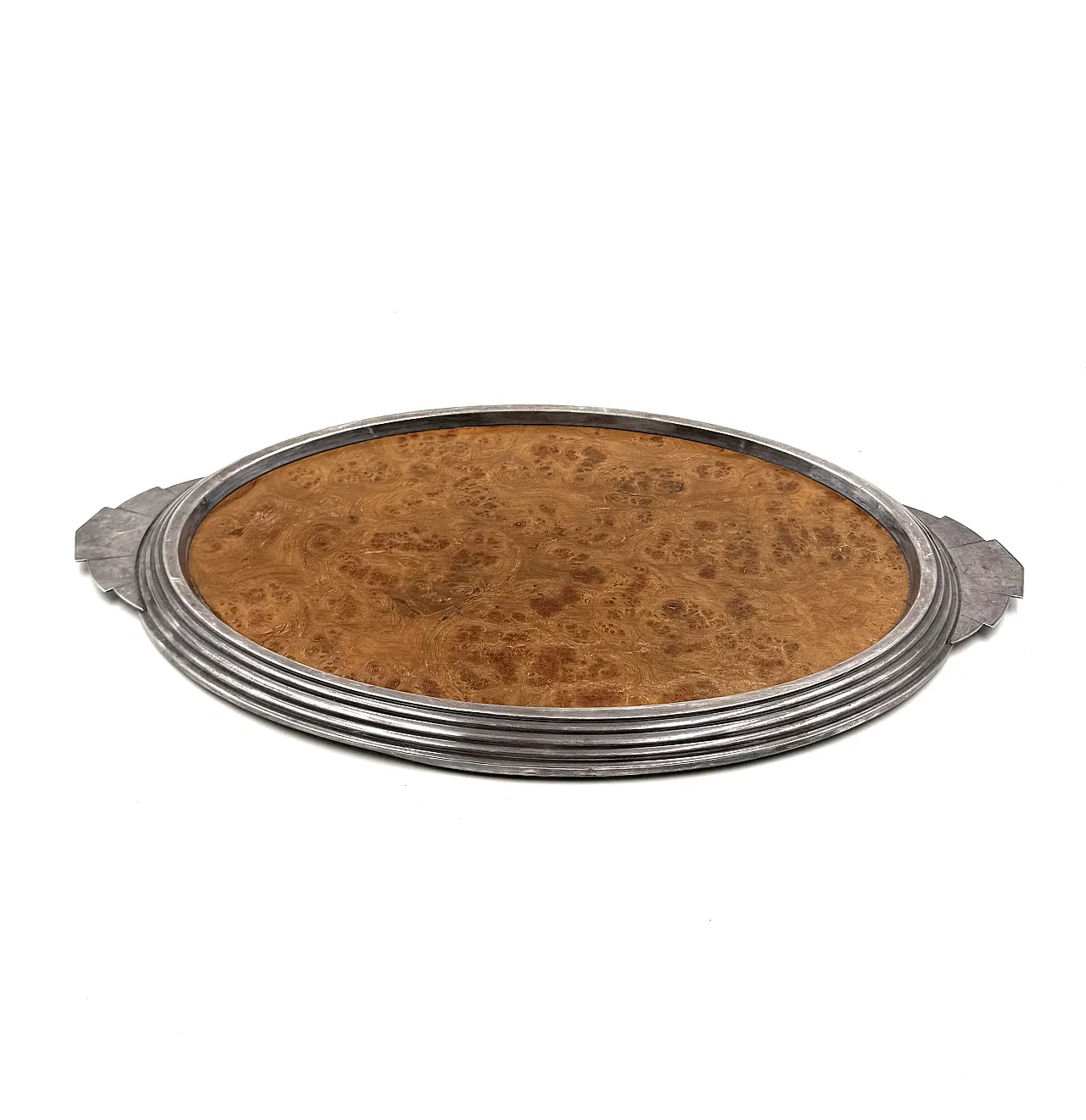 Art Deco style briar wood tray, France, 1930s 5
