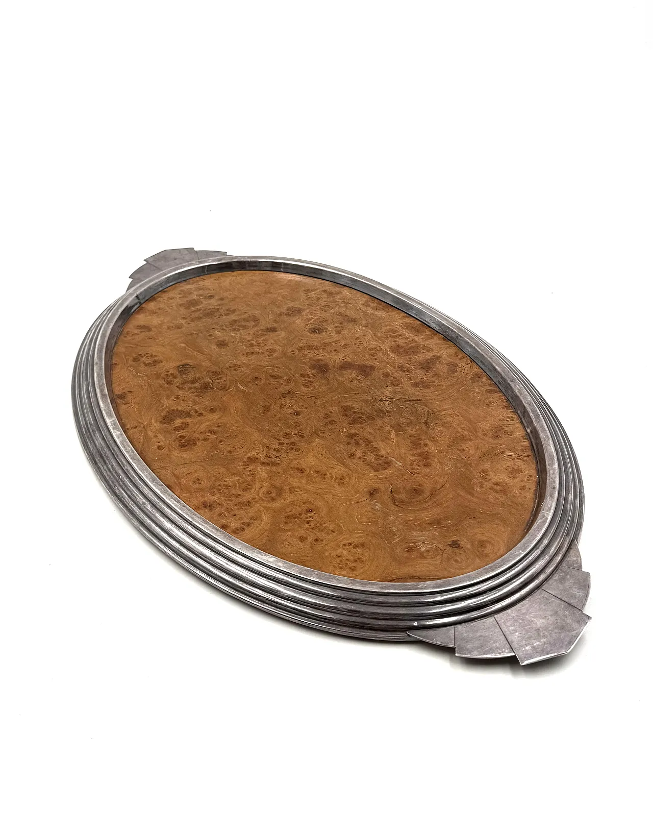 Art Deco style briar wood tray, France, 1930s 9