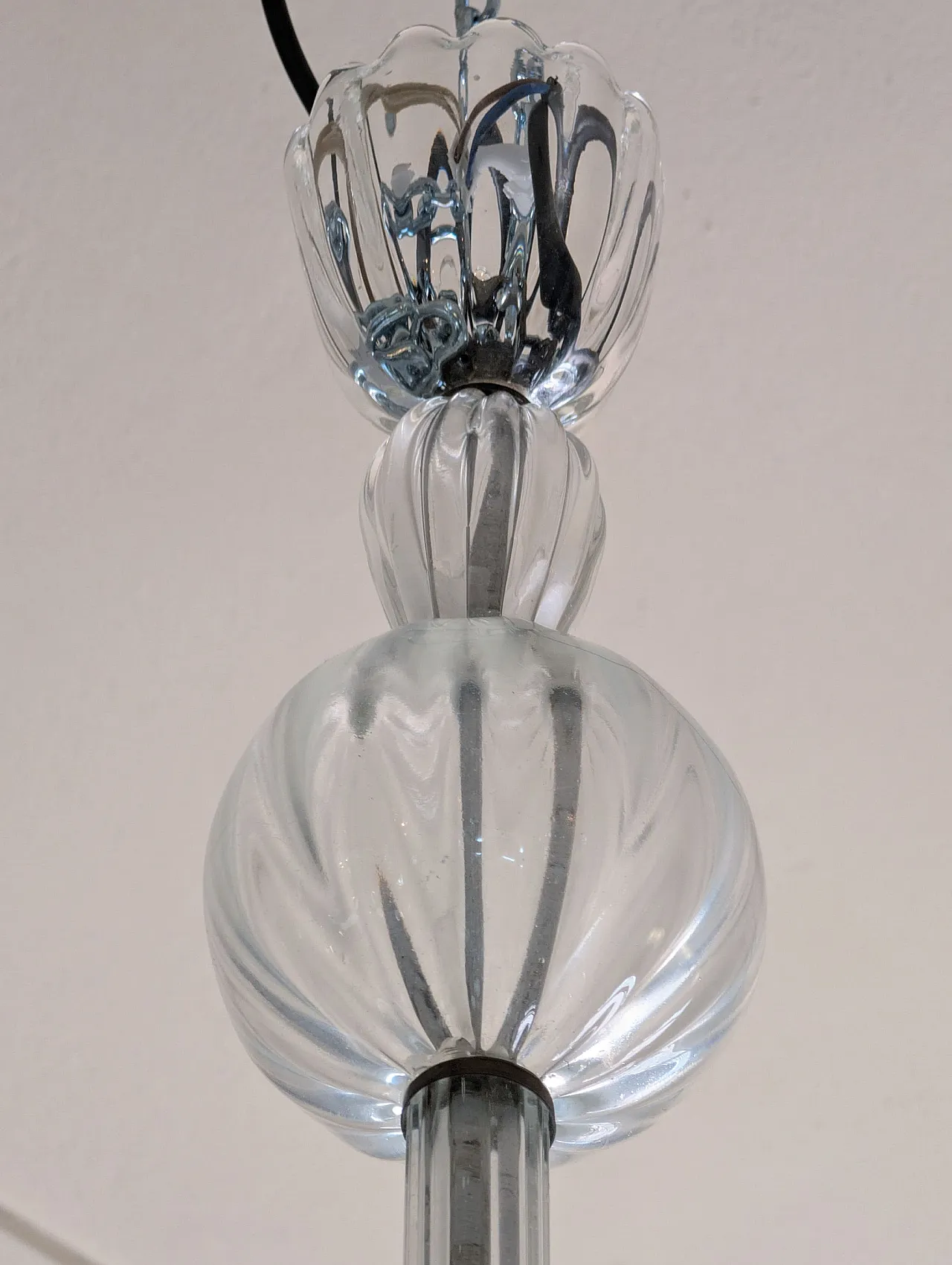Lampadario in vetro di Murano di Tomaso Buzzi per Venini, Italia 30s 4