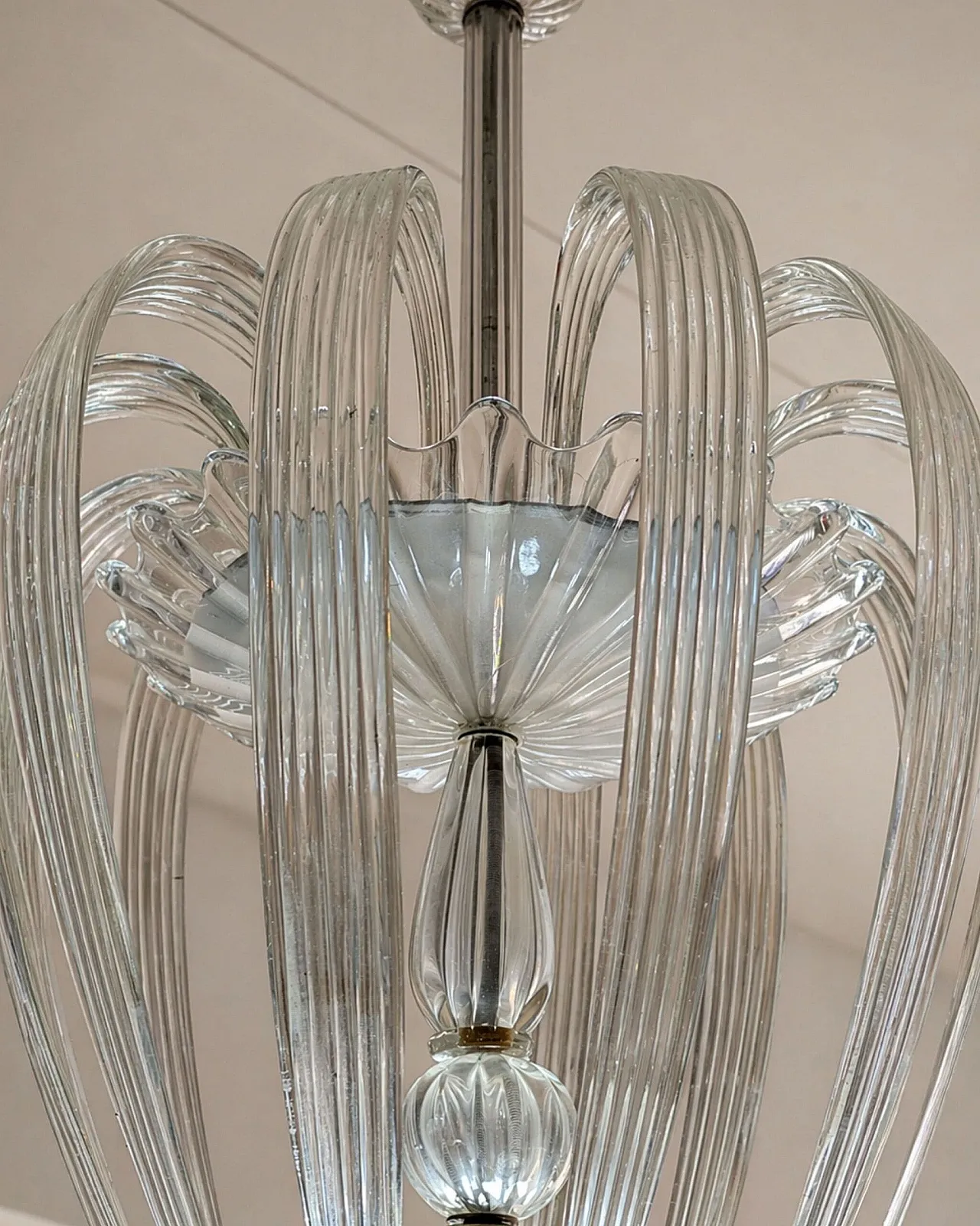 Lampadario in vetro di Murano di Tomaso Buzzi per Venini, Italia 30s 5