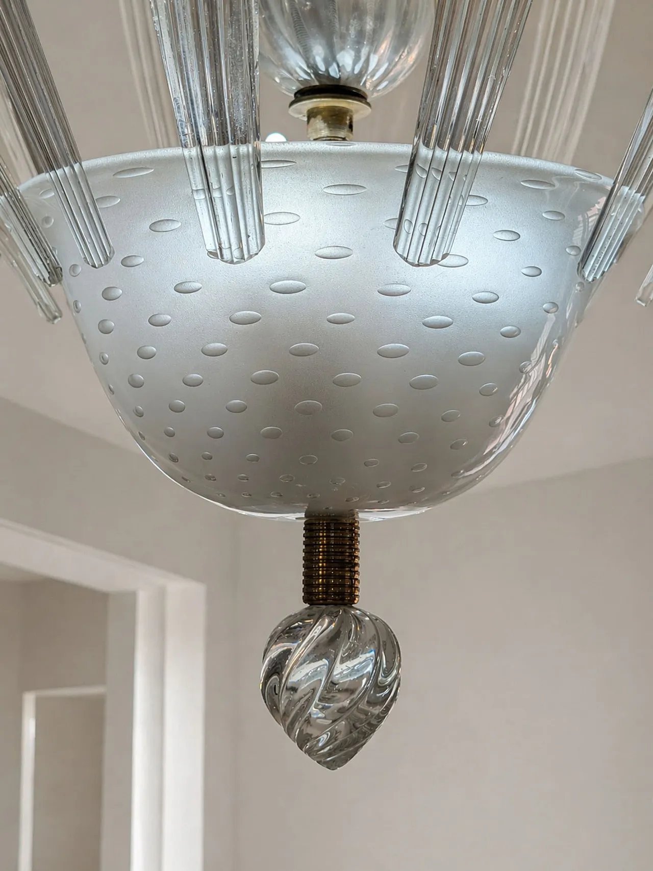 Lampadario in vetro di Murano di Tomaso Buzzi per Venini, Italia 30s 6