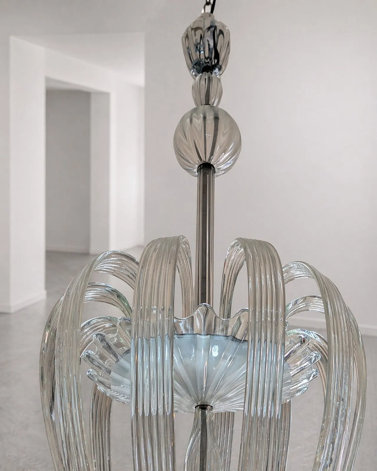Lampadario in vetro di Murano di Tomaso Buzzi per Venini, Italia 30s 7