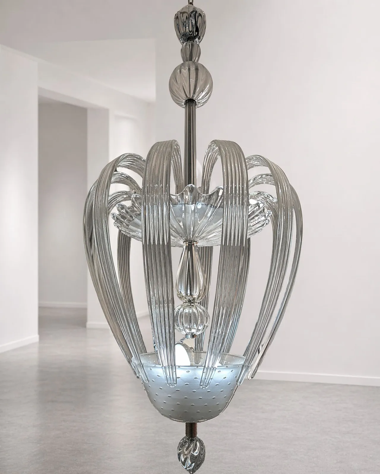 Lampadario in vetro di Murano di Tomaso Buzzi per Venini, Italia 30s 10