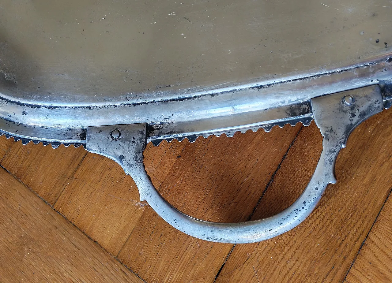 English silver serving tray, George III style, 30s 5