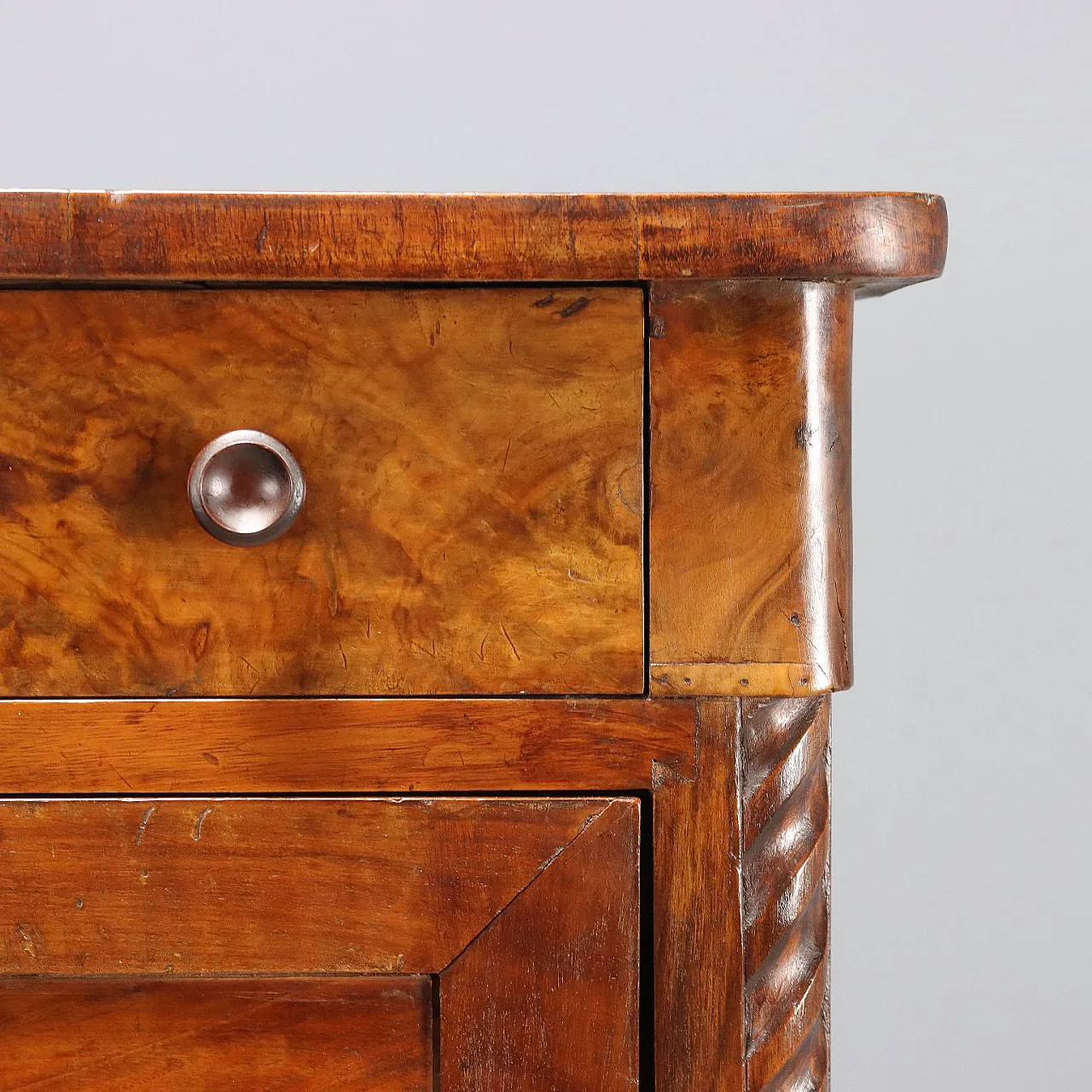 Secretaire in mogano e piuma di mogano, '800 7