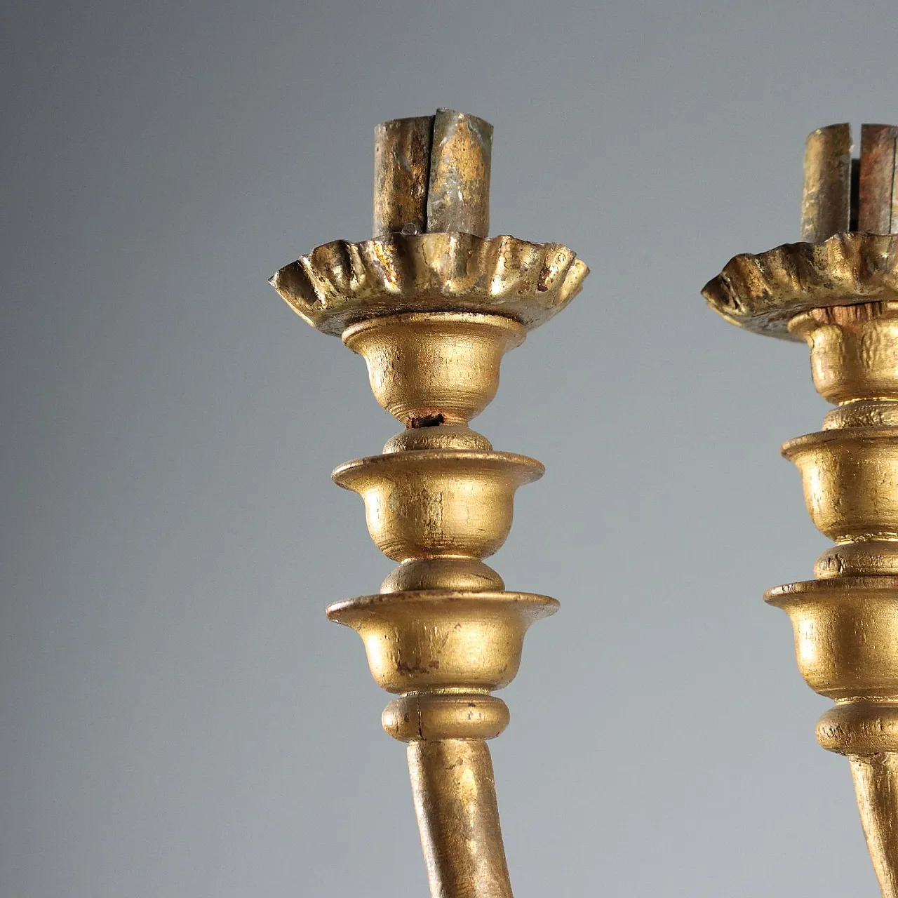 Seven-branched candelabra in gilded wood, 20th century 4