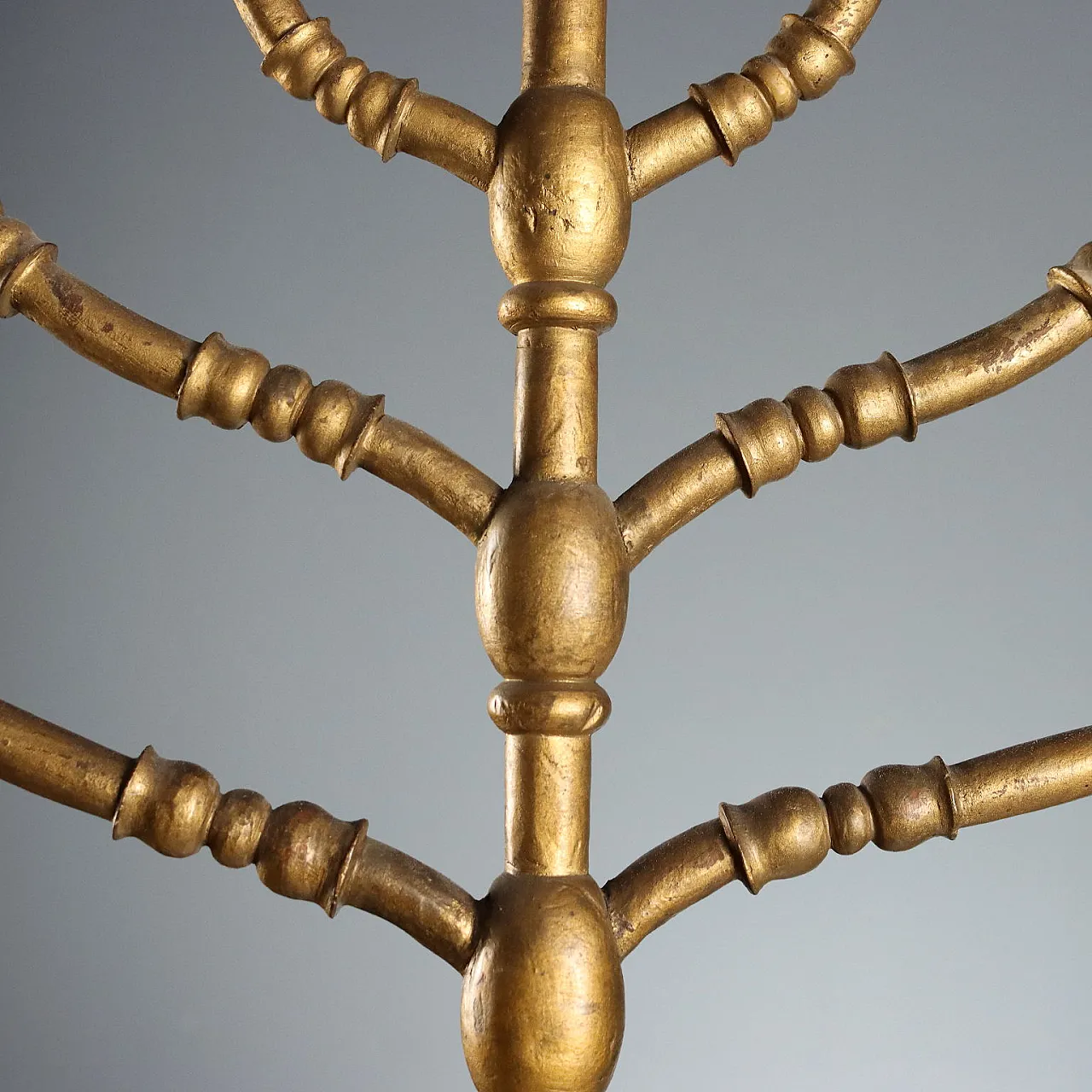 Seven-branched candelabra in gilded wood, 20th century 5