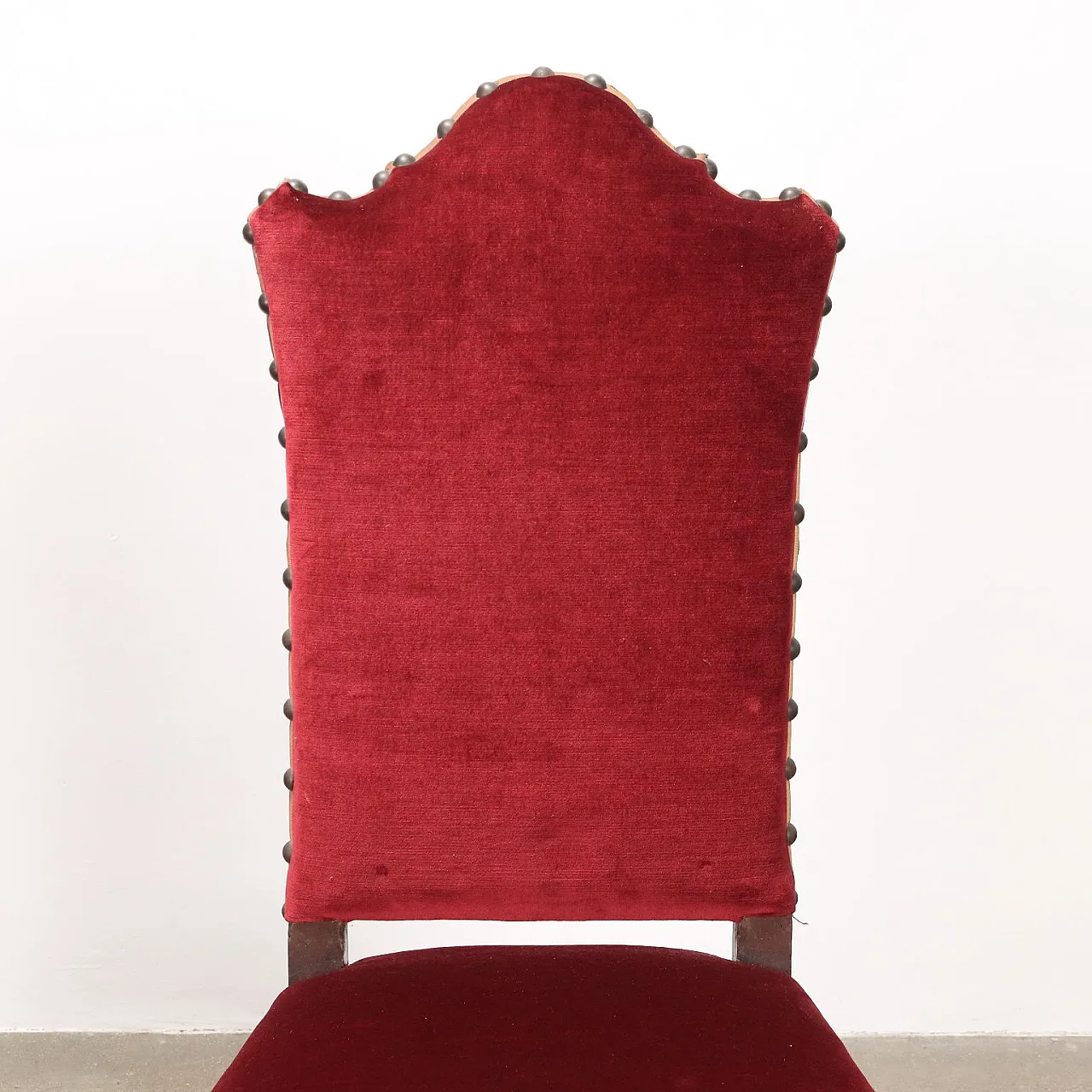 Pair of Baroque chairs in wood and fabric, 18th century 3