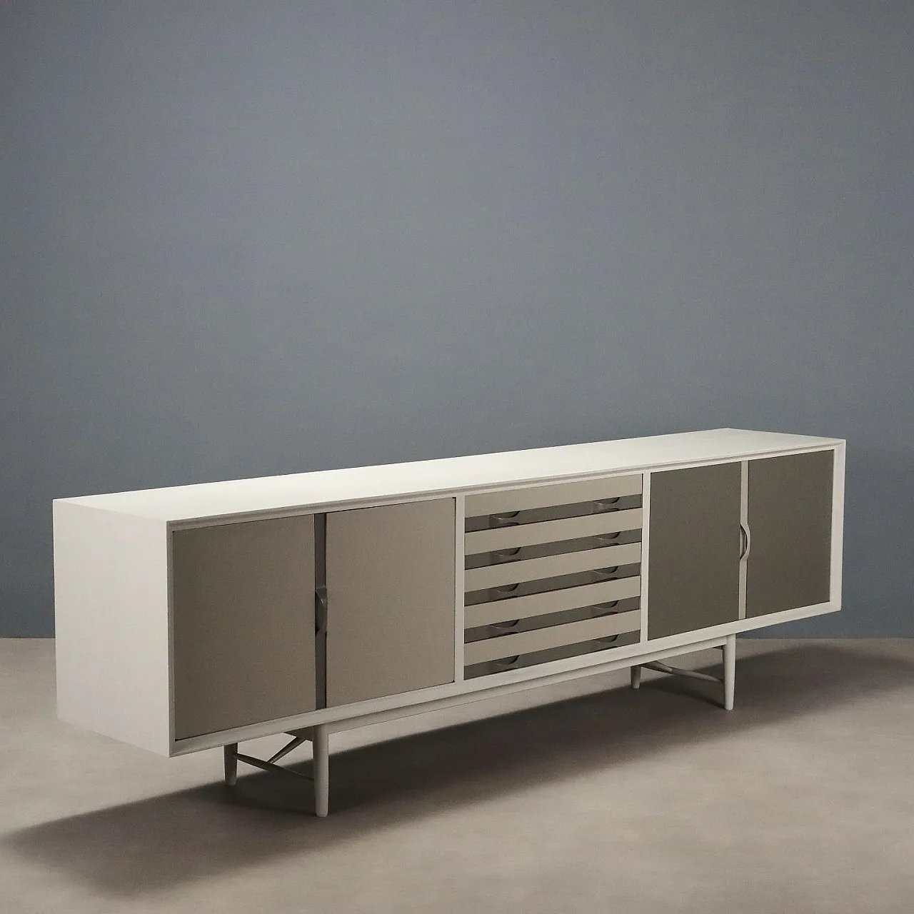 Credenza Prisma in teak verniciato, anni '60 1