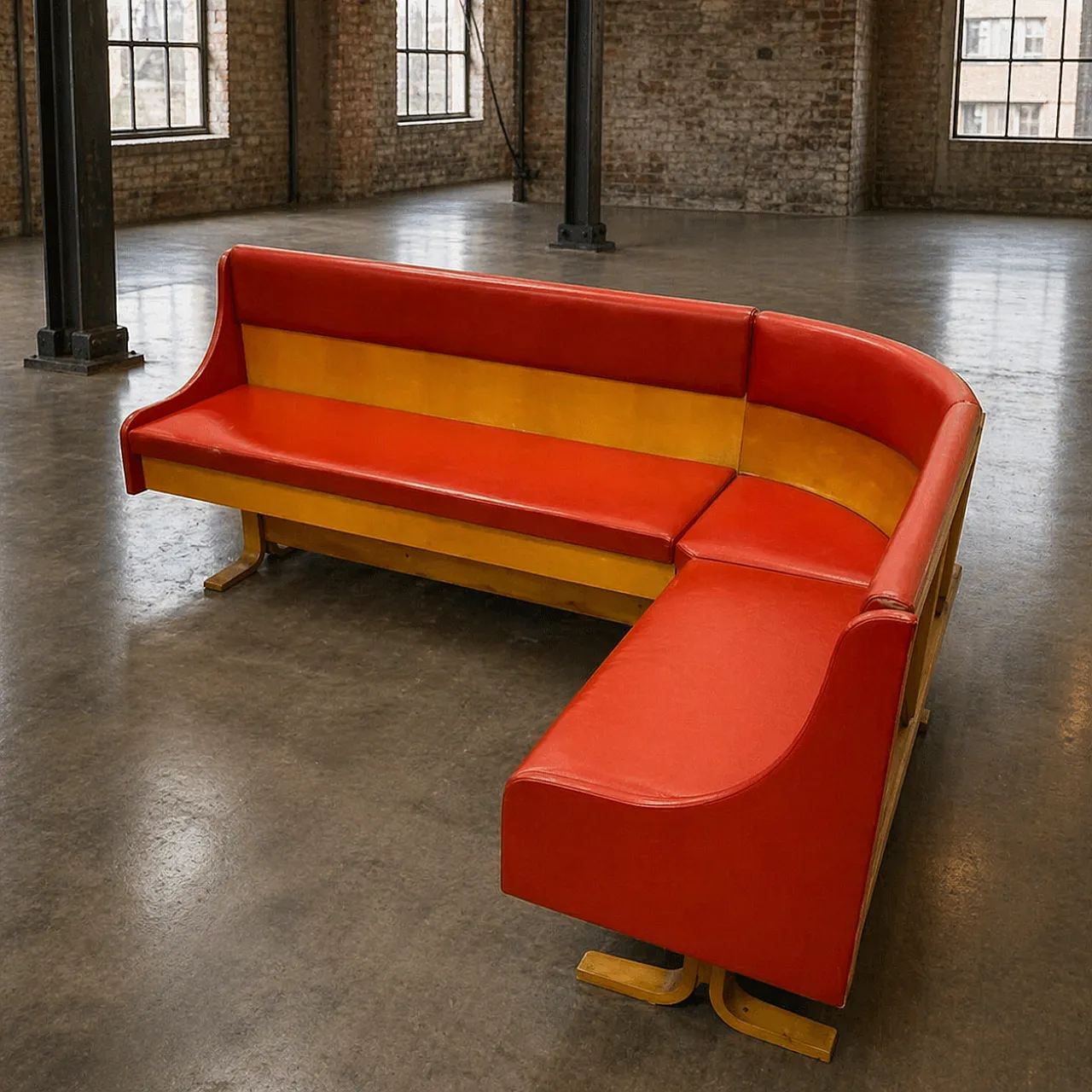 Mid-Century Ludvík Volák bench with 2 chairs, 1970s 32