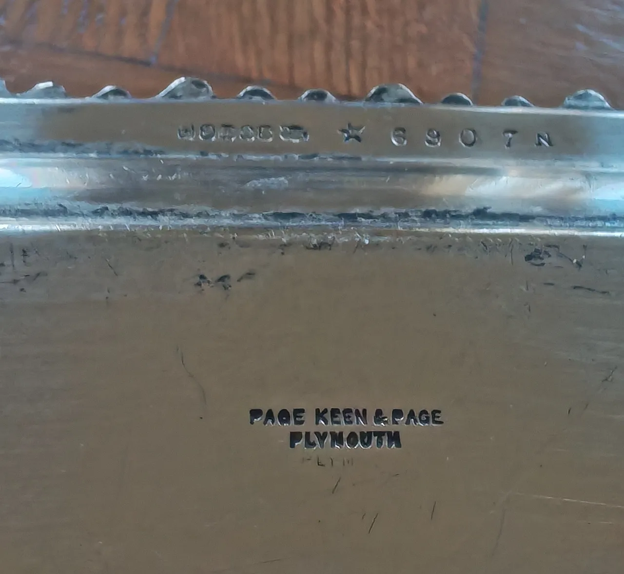 English silver serving tray, George III style, 30s 4